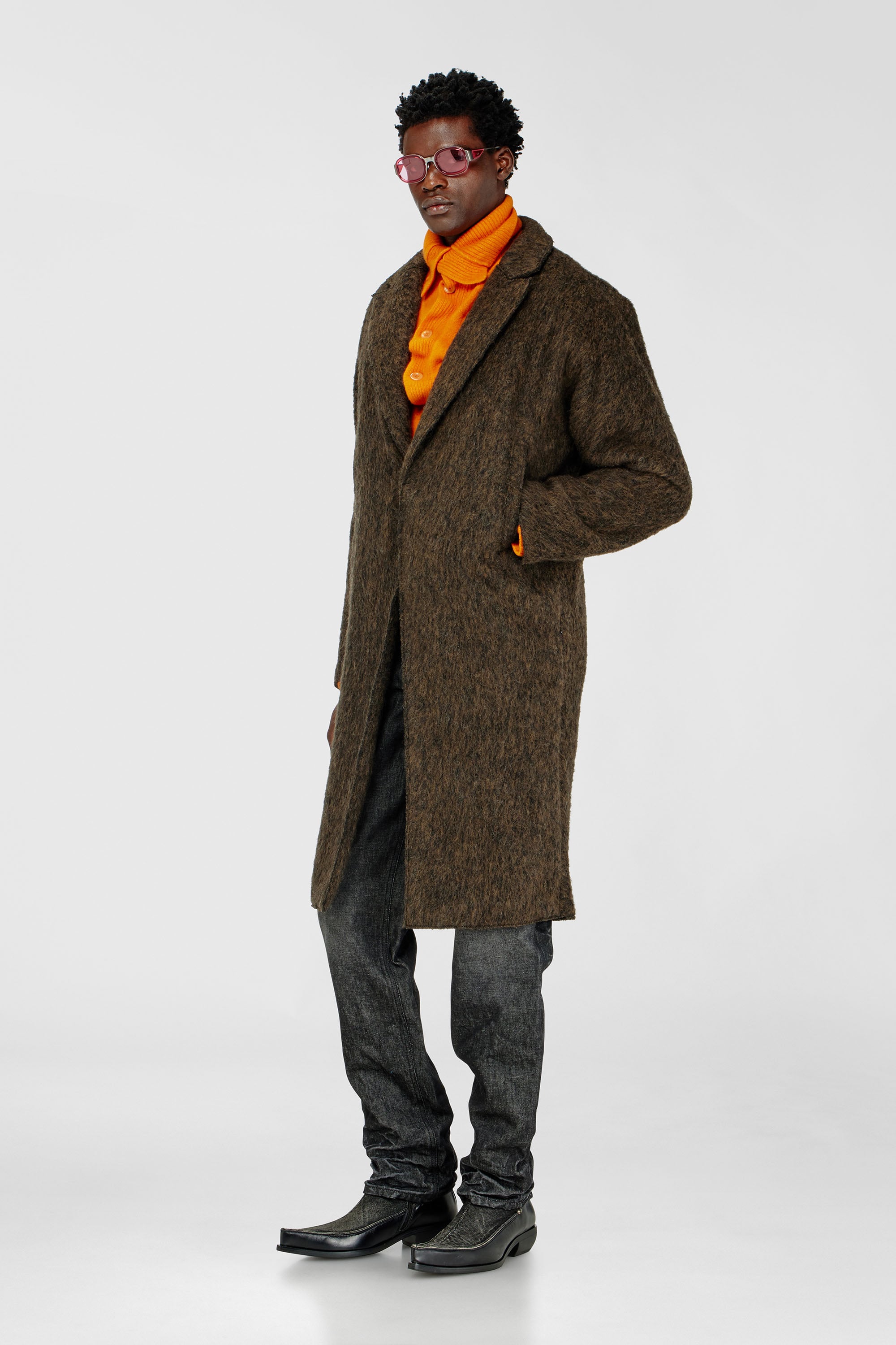 Diesel - W-HULL, Manteau en laine et alpaga m&eacute;lang&eacute;s Homme in ToBeDefined - 1