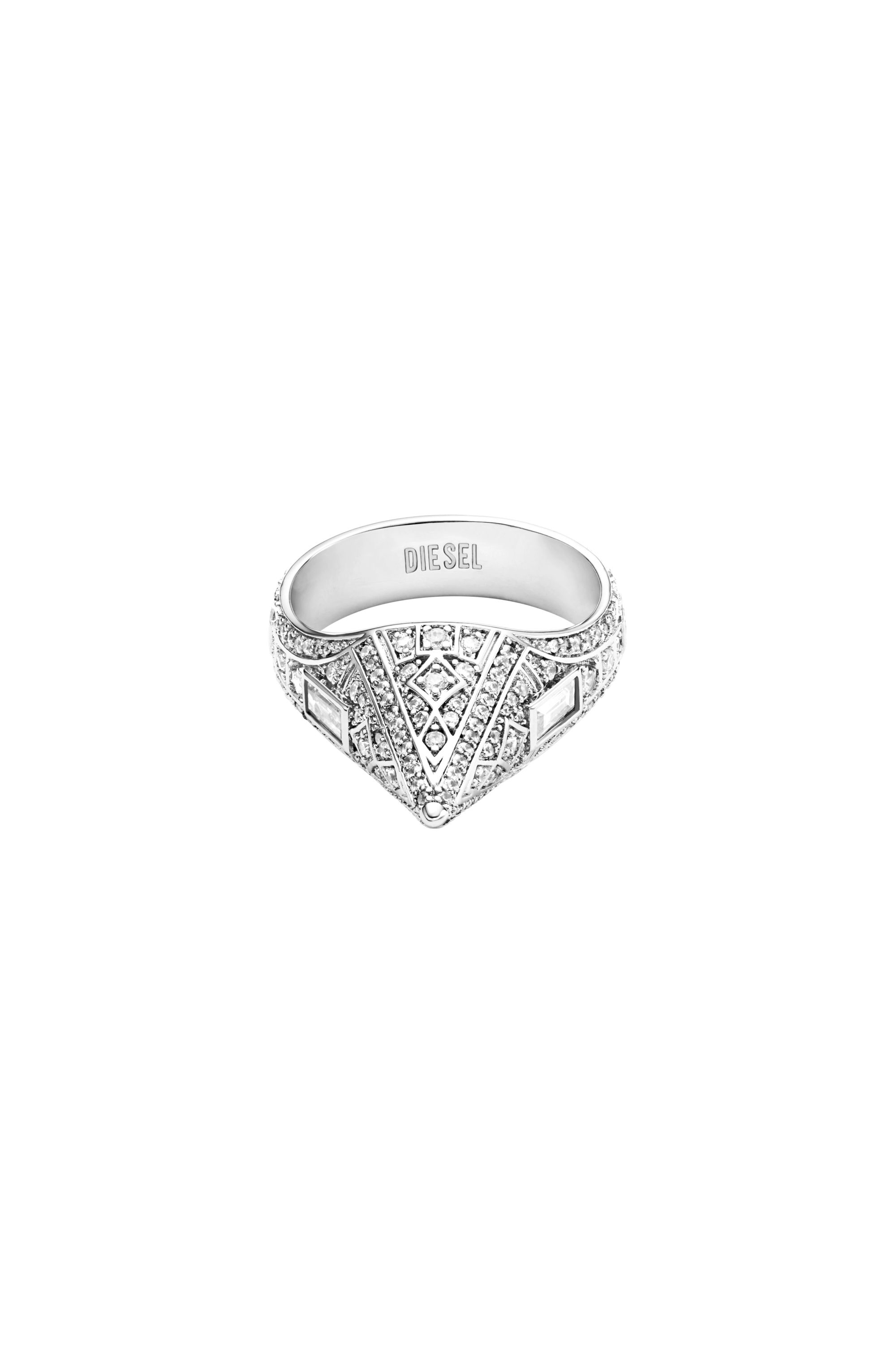 Diesel - DX1659040 JEWELLERY, Unisex's Silver-tone brass band ring in Silver - 2