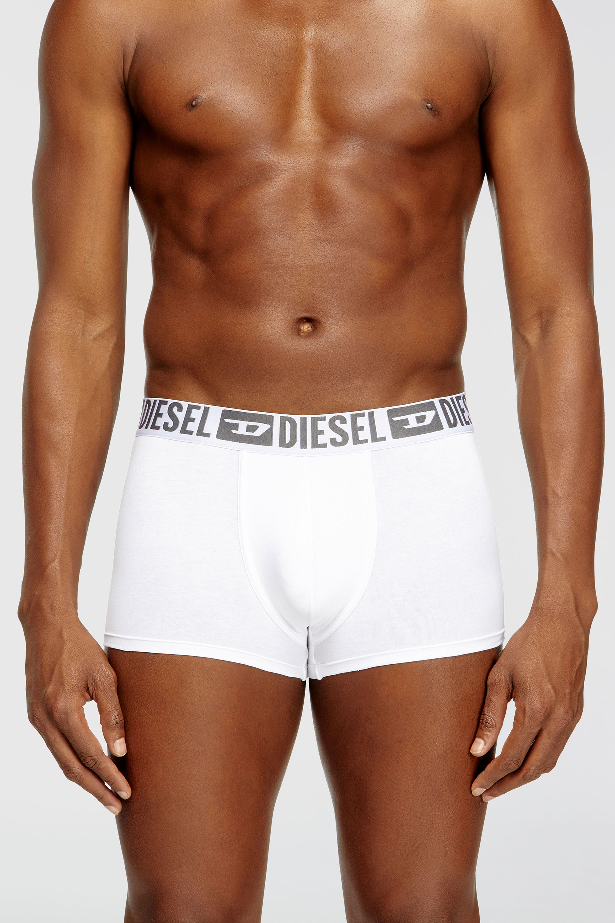 Diesel - MIKE-D-CORE-3PACK, Male's Three-pack of stretch cotton boxer briefs with tonal waistband in White/Black - 2