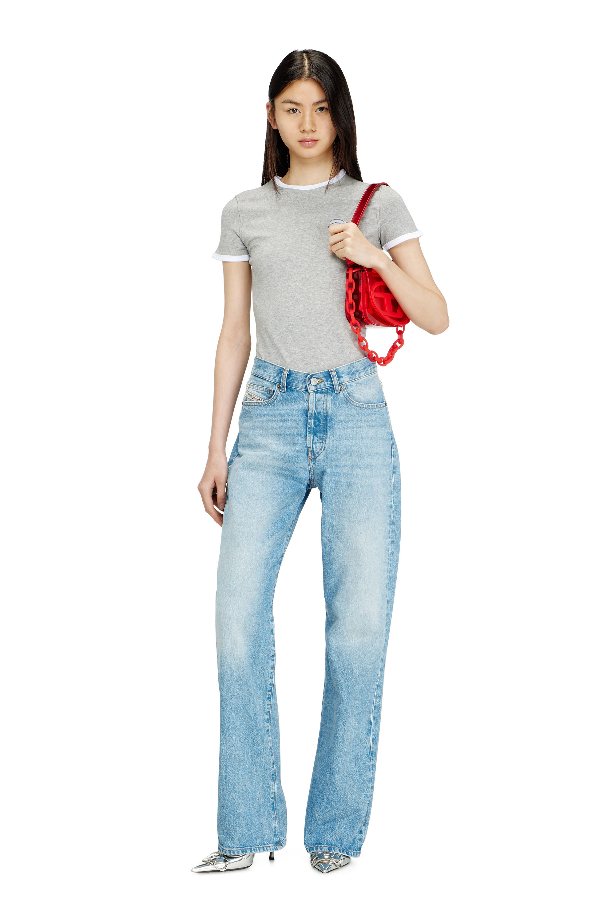 Diesel - 1DR, Woman's 1DR-Iconic shoulder bag in transparent TPU in Red - 2