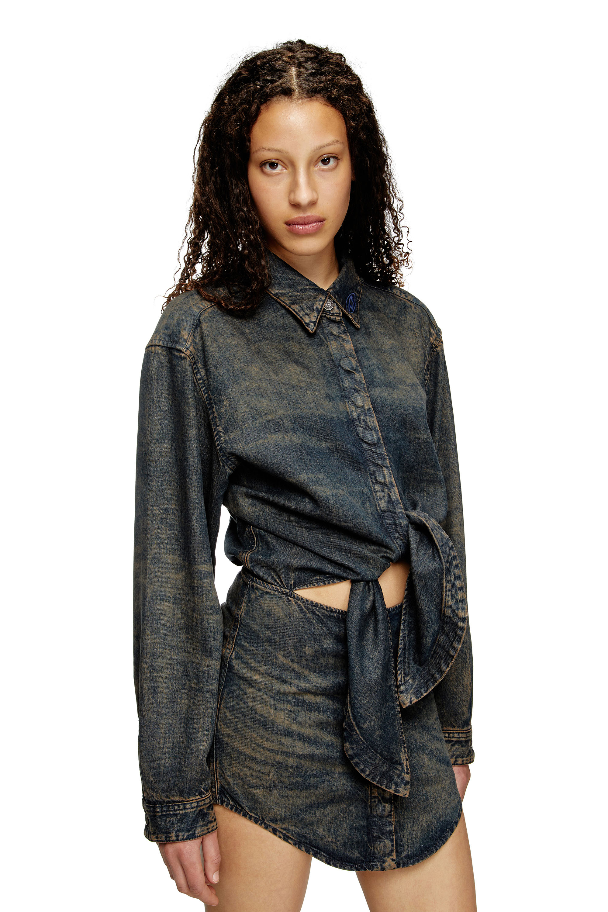 Diesel - DE-SUSAN-S, Robe en denim fluide Femme in Bleu - 5