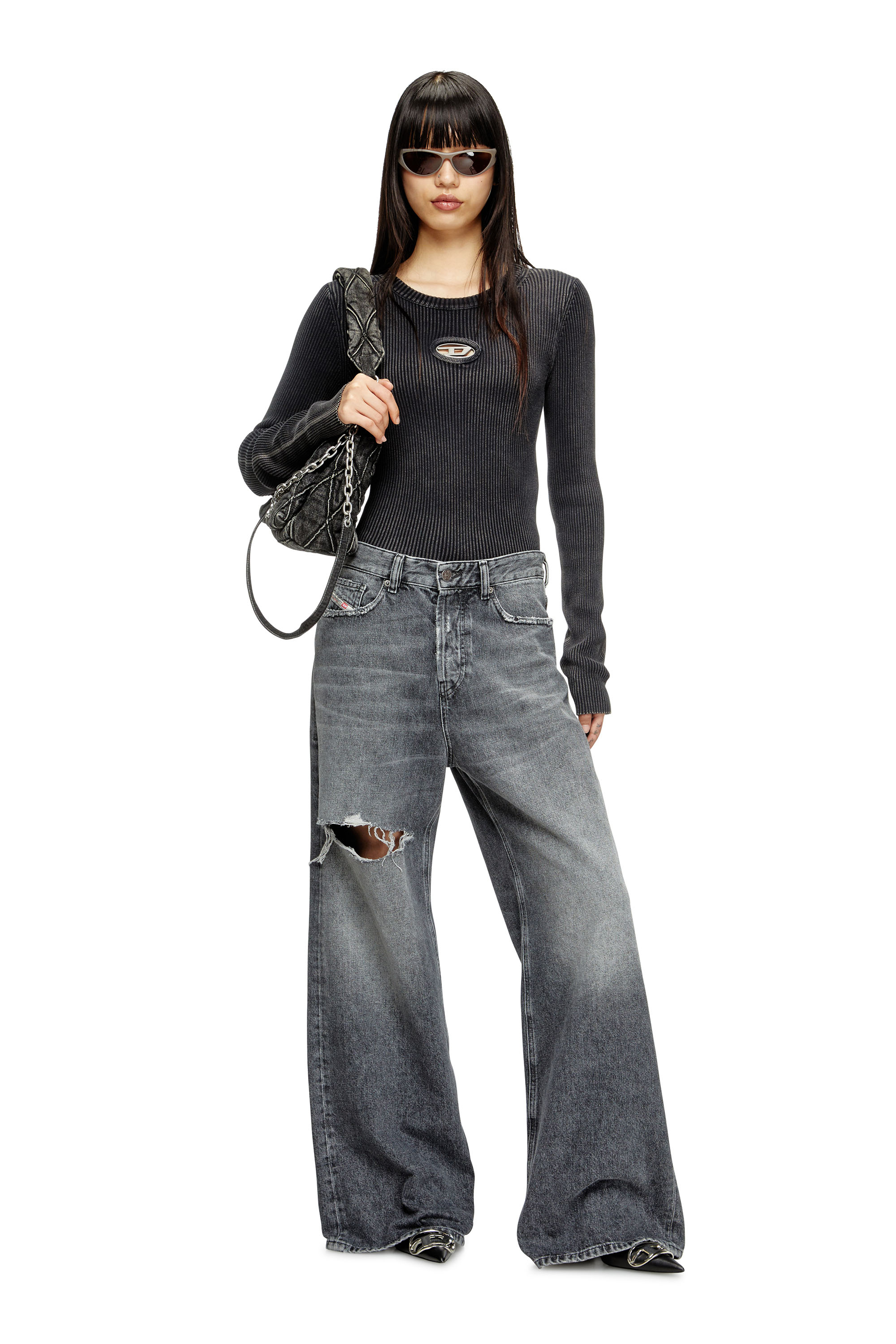 Relaxed Jeans 1996 D-Sire 007X4, Noir/Gris foncé Diesel - Relaxed Jeans 1996 D-Sire 007X4 Femme, Noir/Gris foncé - Image 1