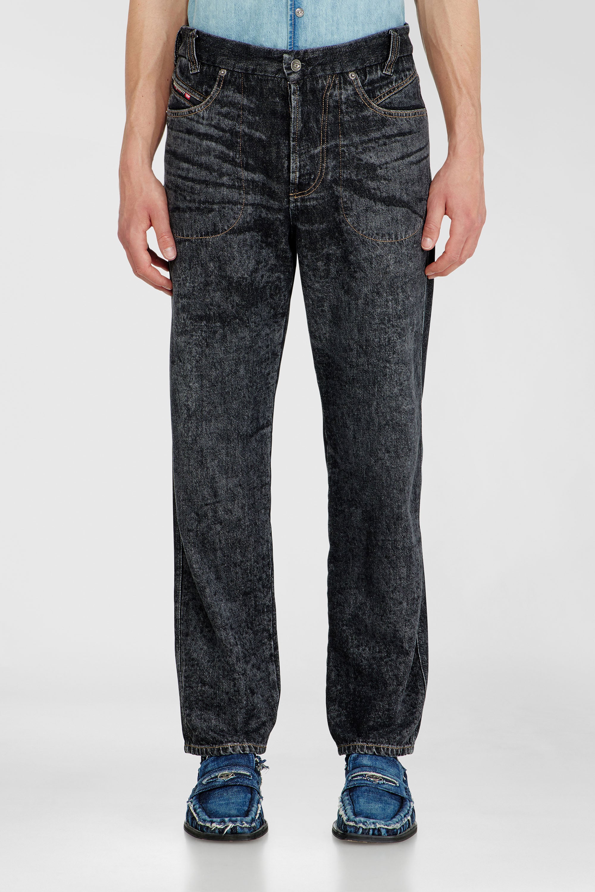 Diesel - Man's Relaxed Jeans D-Marcus 09Q24, Black/Dark grey - 4