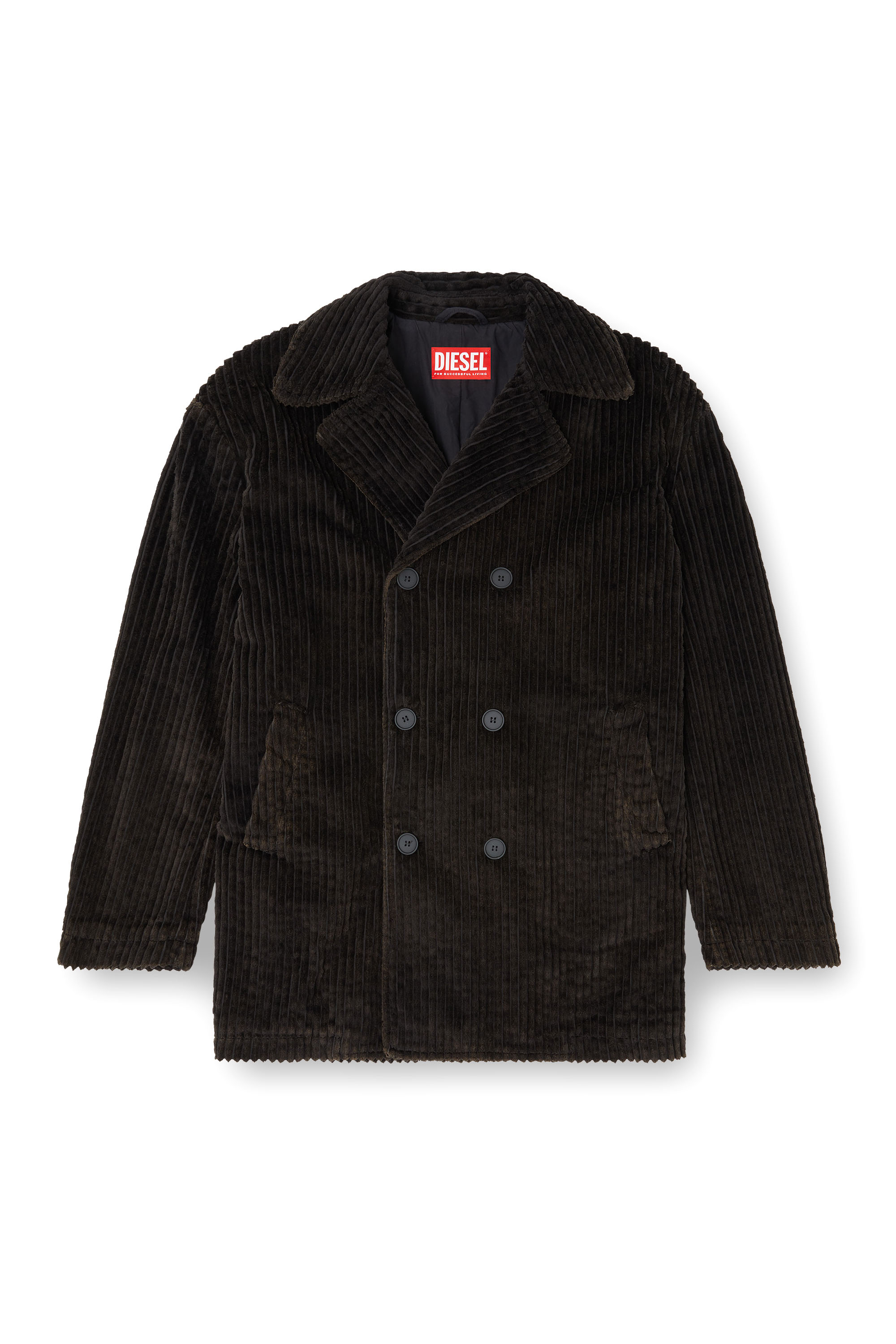 Diesel - W-OTIS, Caban en velours côtelé traité Homme in Marron - 3