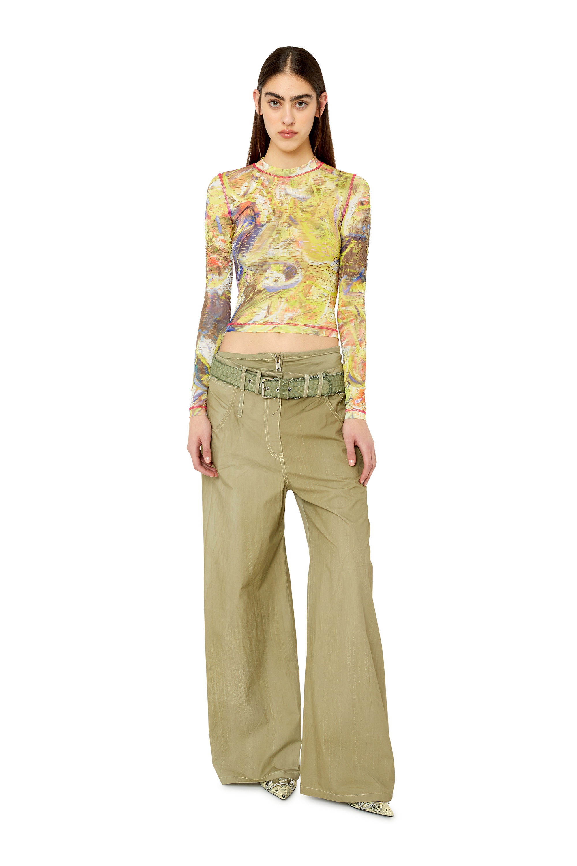 専用　DIESEL｜25ss T-AKARA 雨モチーフカットソー　S 極美品 T-CLADDY Woman: Laser-cut top with abstract print | Diesel