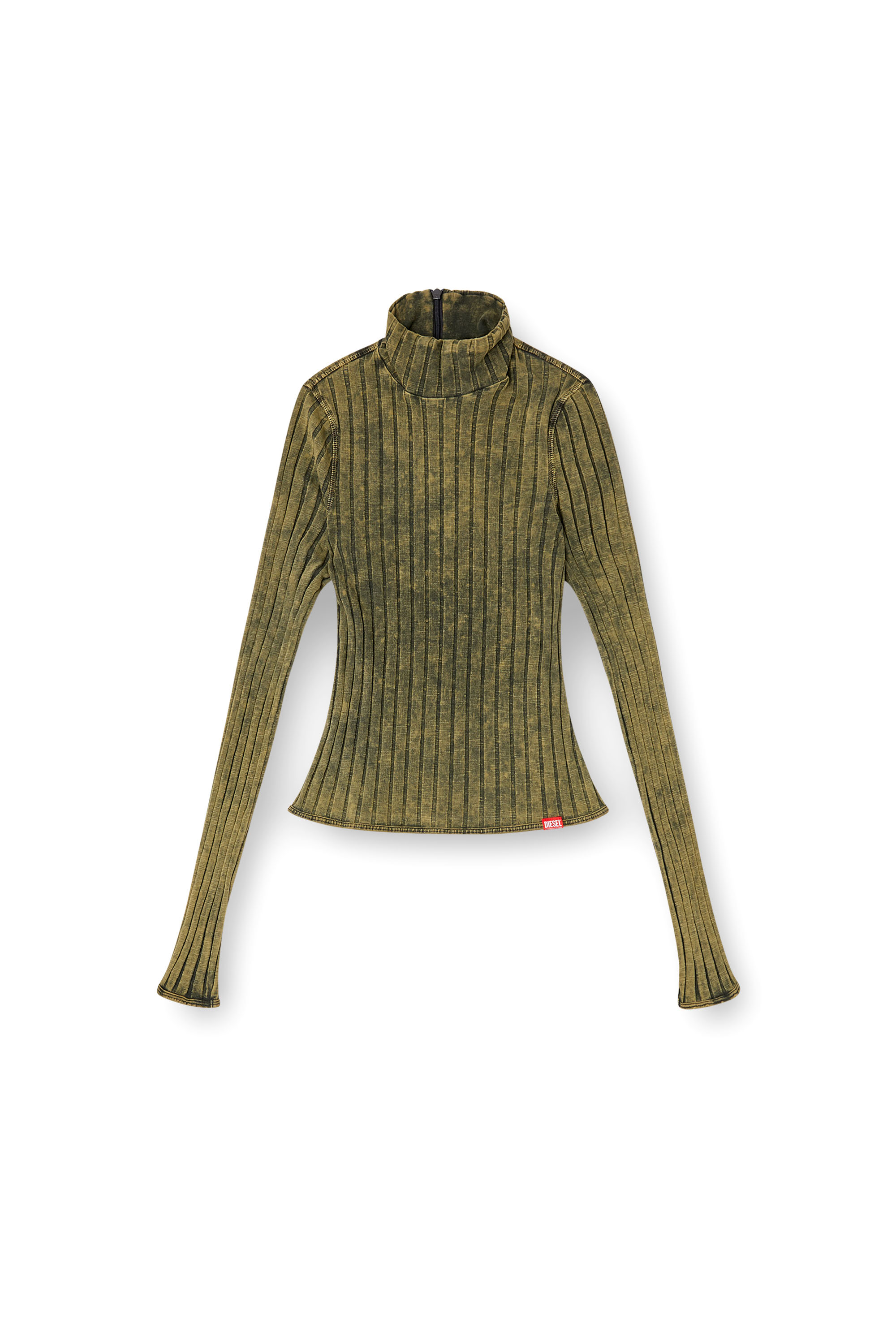 Diesel - T-CLAWA, Woman's Jumper in treated wide-rib jersey in Green - 4