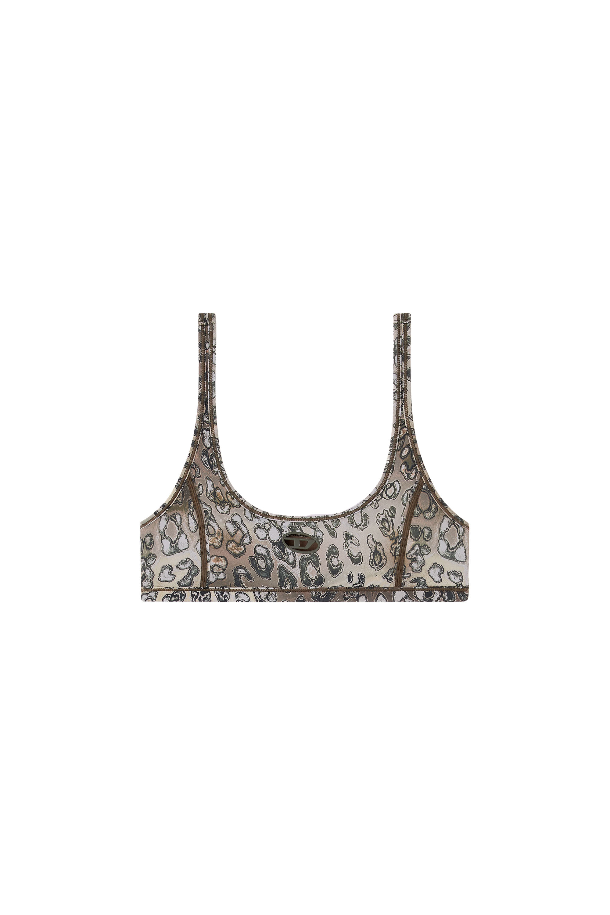 Diesel - CHELSEA-UTLT, Sujetador deportivo de nylon con estampado de leopardo Mujer in Marrón - 4