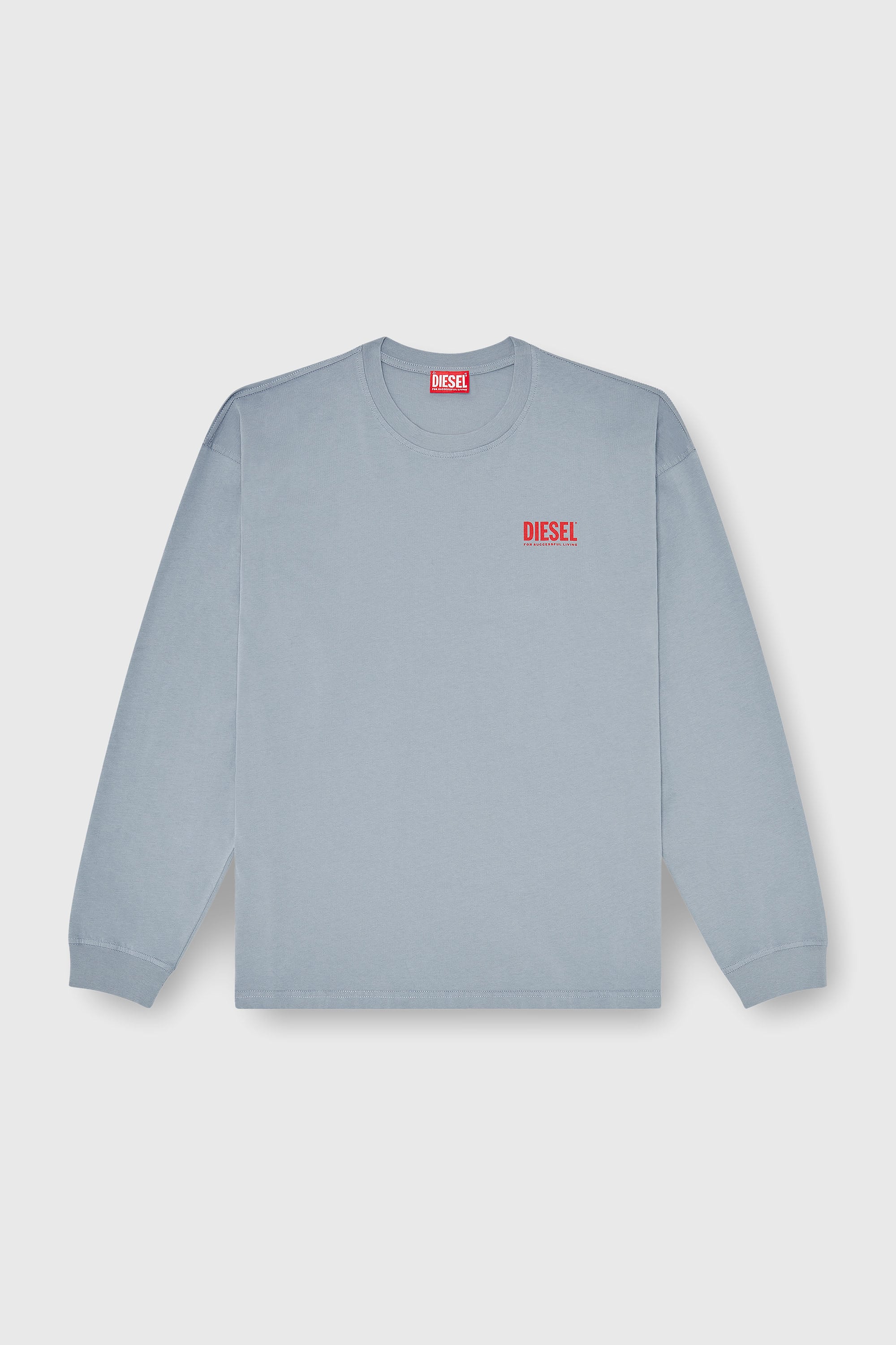 Diesel - T-BOXT-LS-BISK, Man's Relaxed long-sleeve T-shirt with Biscotto logo in Light Blue - 2