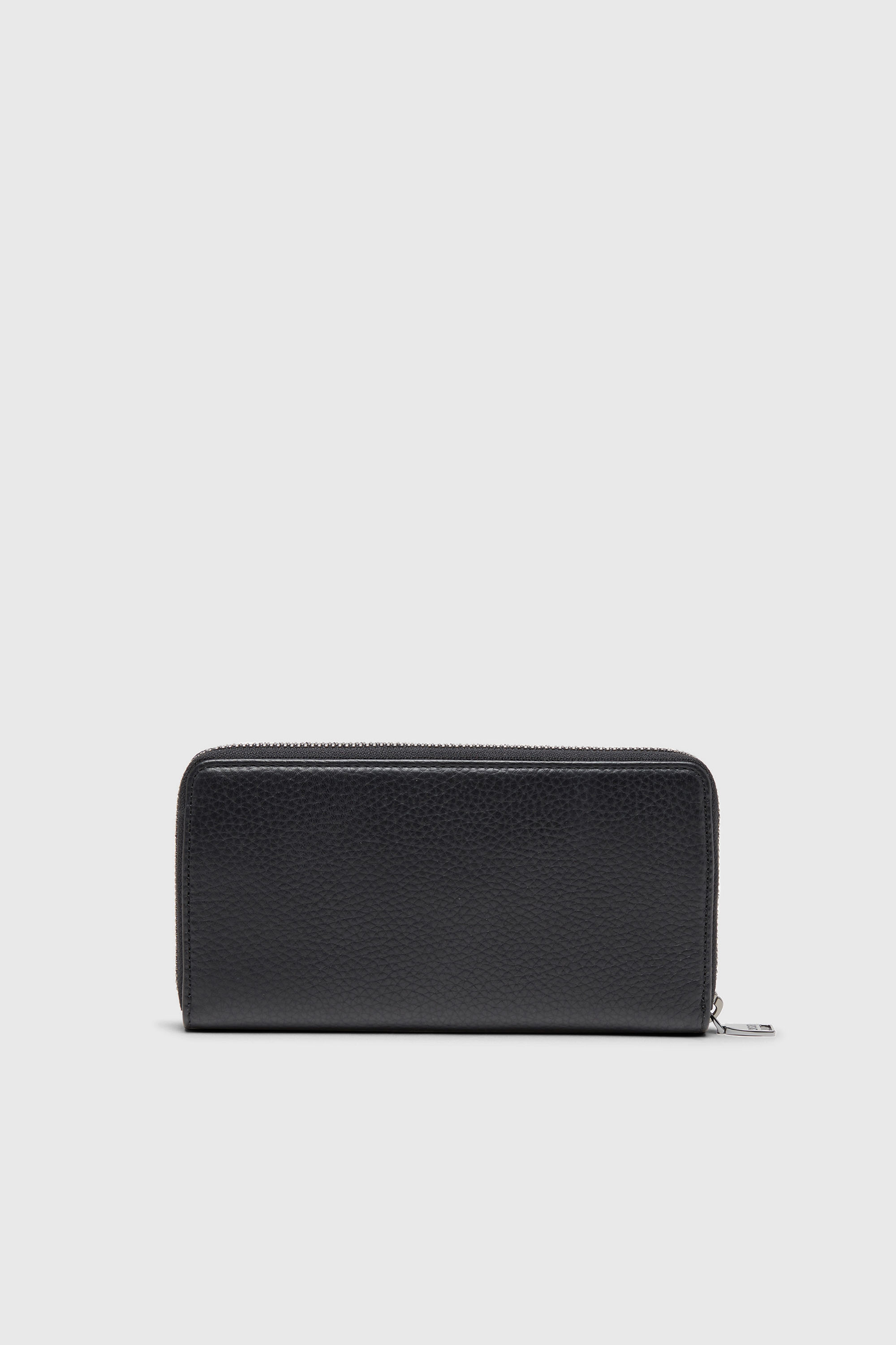 Diesel - CONTINENTAL ZIP L, Man's Leather zip-around wallet with logo plaque in Black - 2