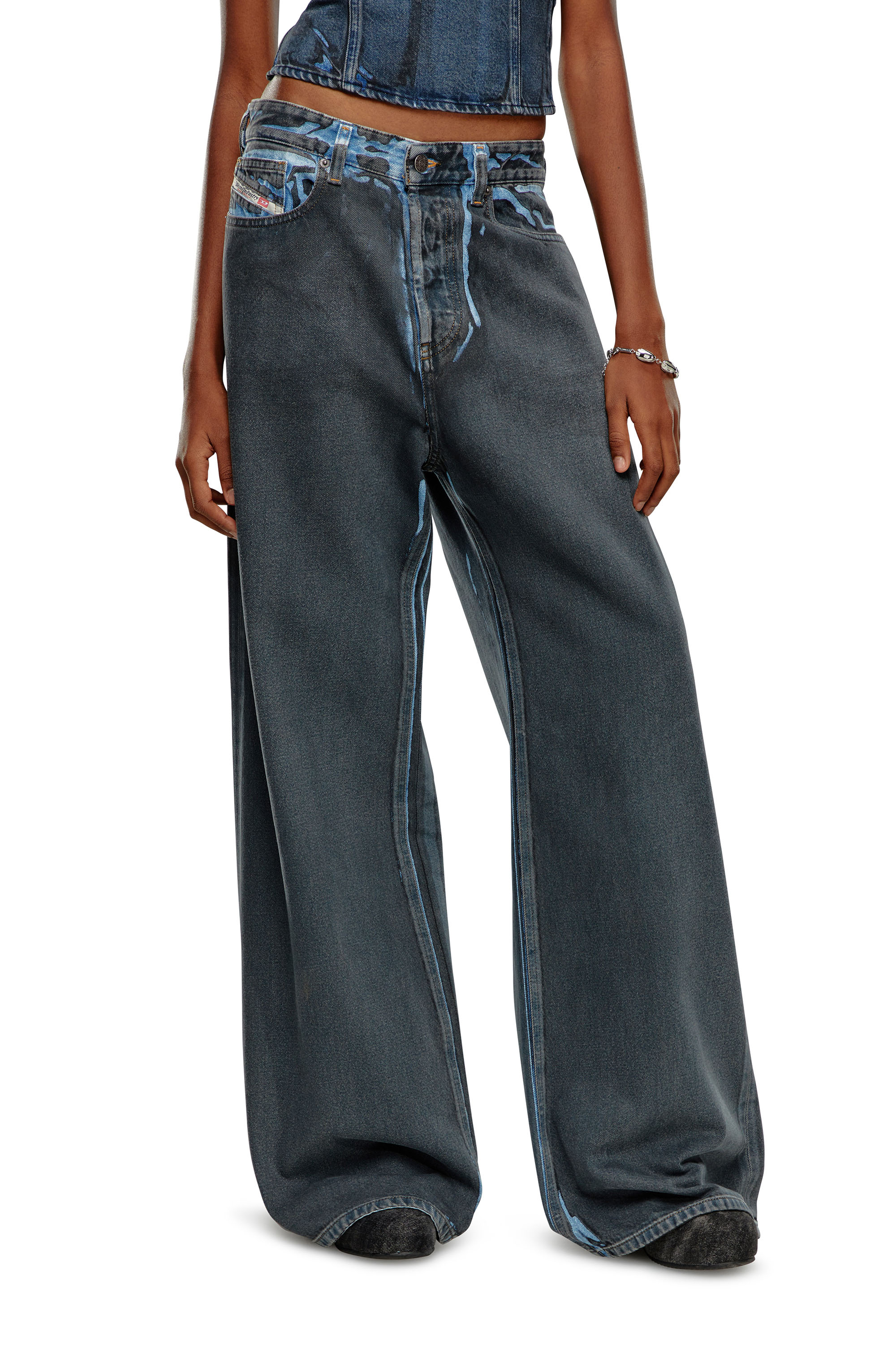 Women's Relaxed Jeans | Black/Dark grey | Diesel 1996 D-Sire