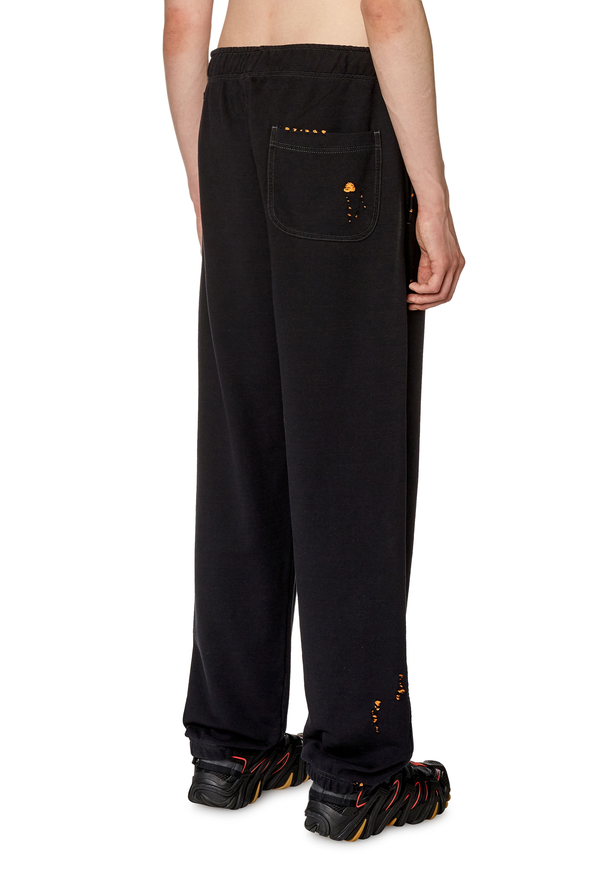 Diesel - P-MARKY-POCK, Man's Track pants with destroyed detailing in Black - 4