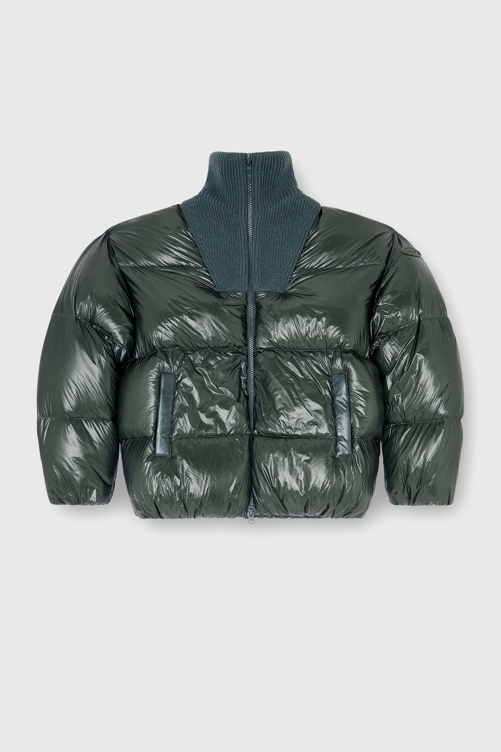 Diesel - W-RIBB, Doudoune en ripstop &agrave; col c&ocirc;tel&eacute; Homme in Vert - 2