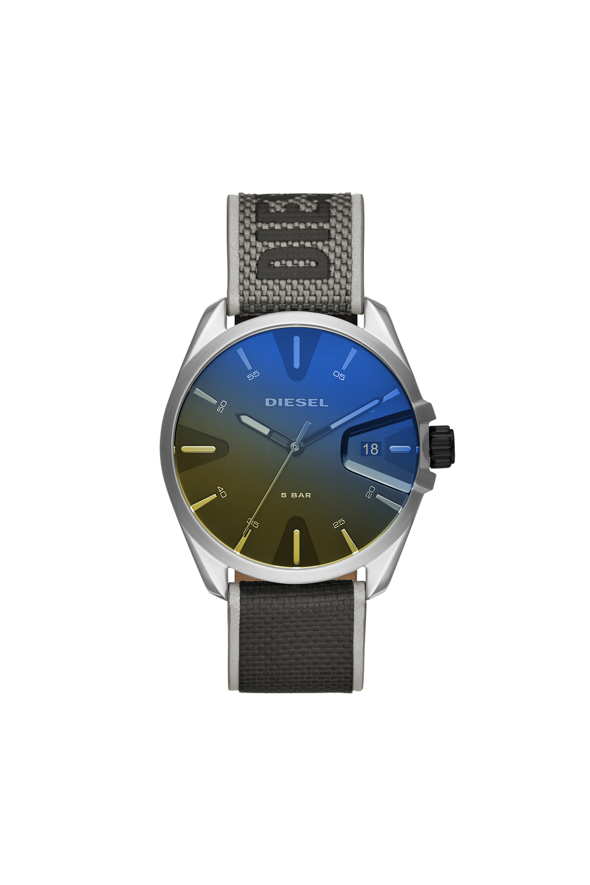 MS9 three-hand black nylon watch