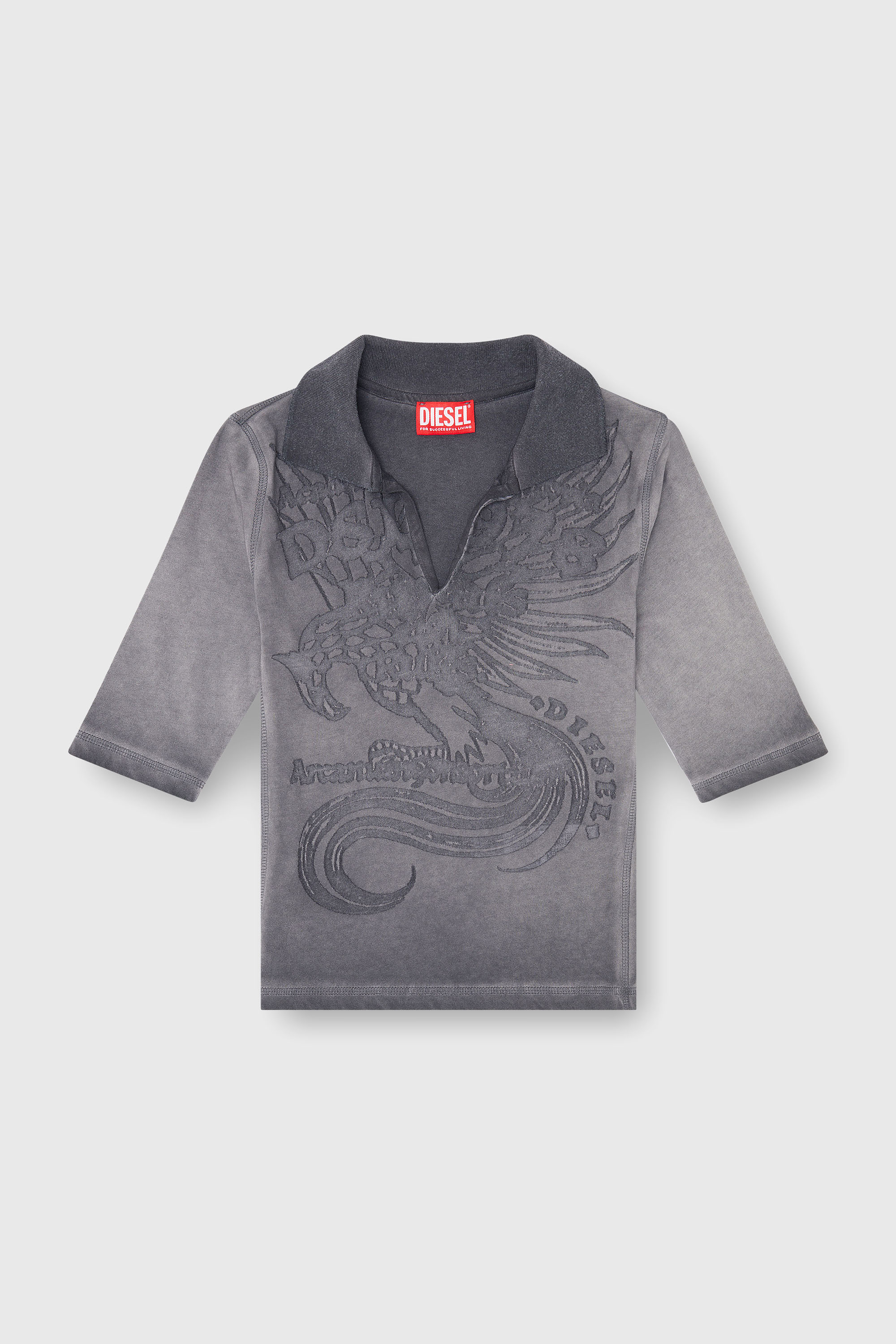 Diesel - T-BEA, Female's Slim polo with d&eacute;vor&eacute; print in Grey - 2