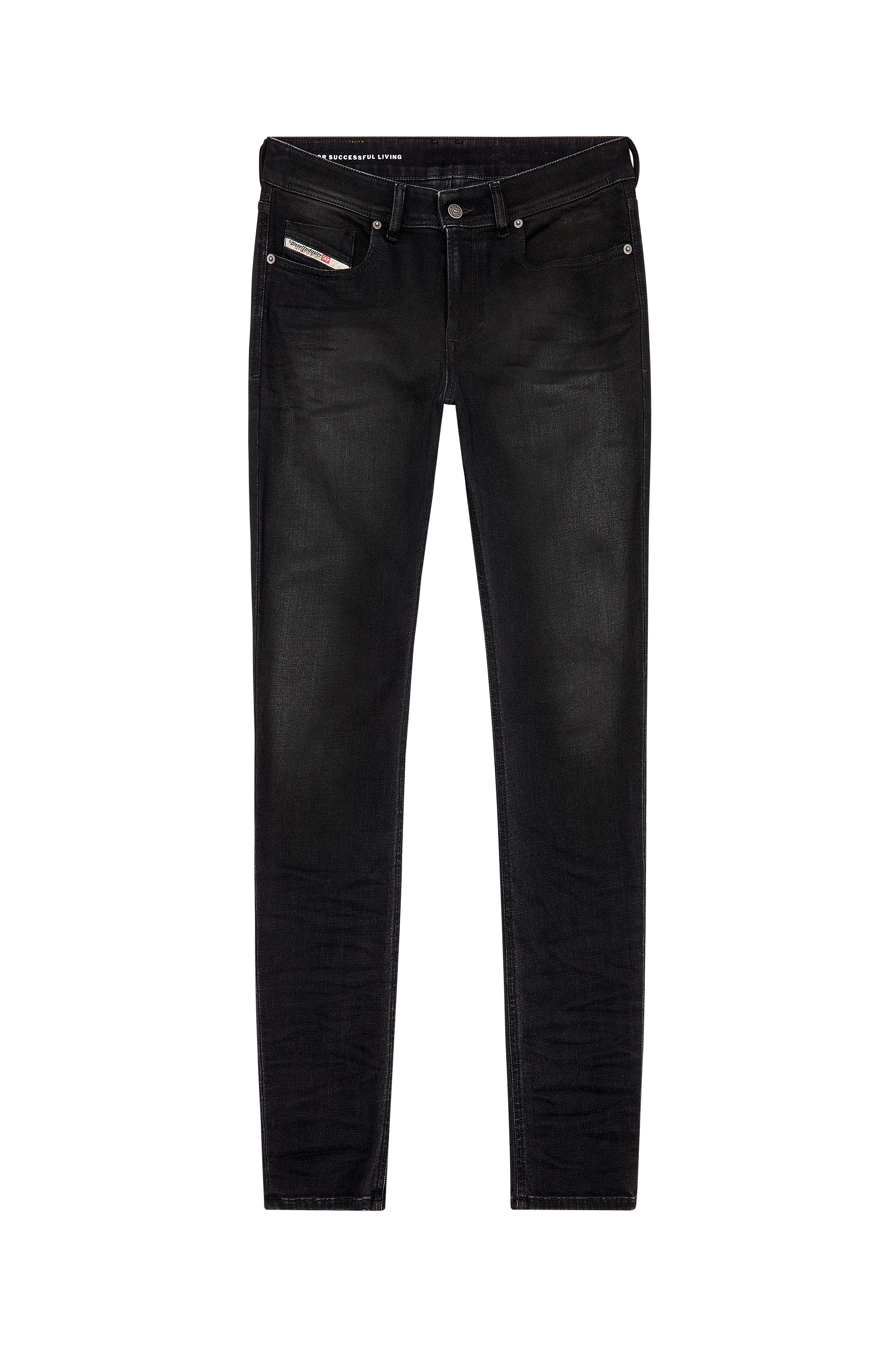 ☆Y☆ RETRO ENGINE Black Paint Denim Men's Regular Jeans | Black/Dark grey | Diesel 1985 Larkee