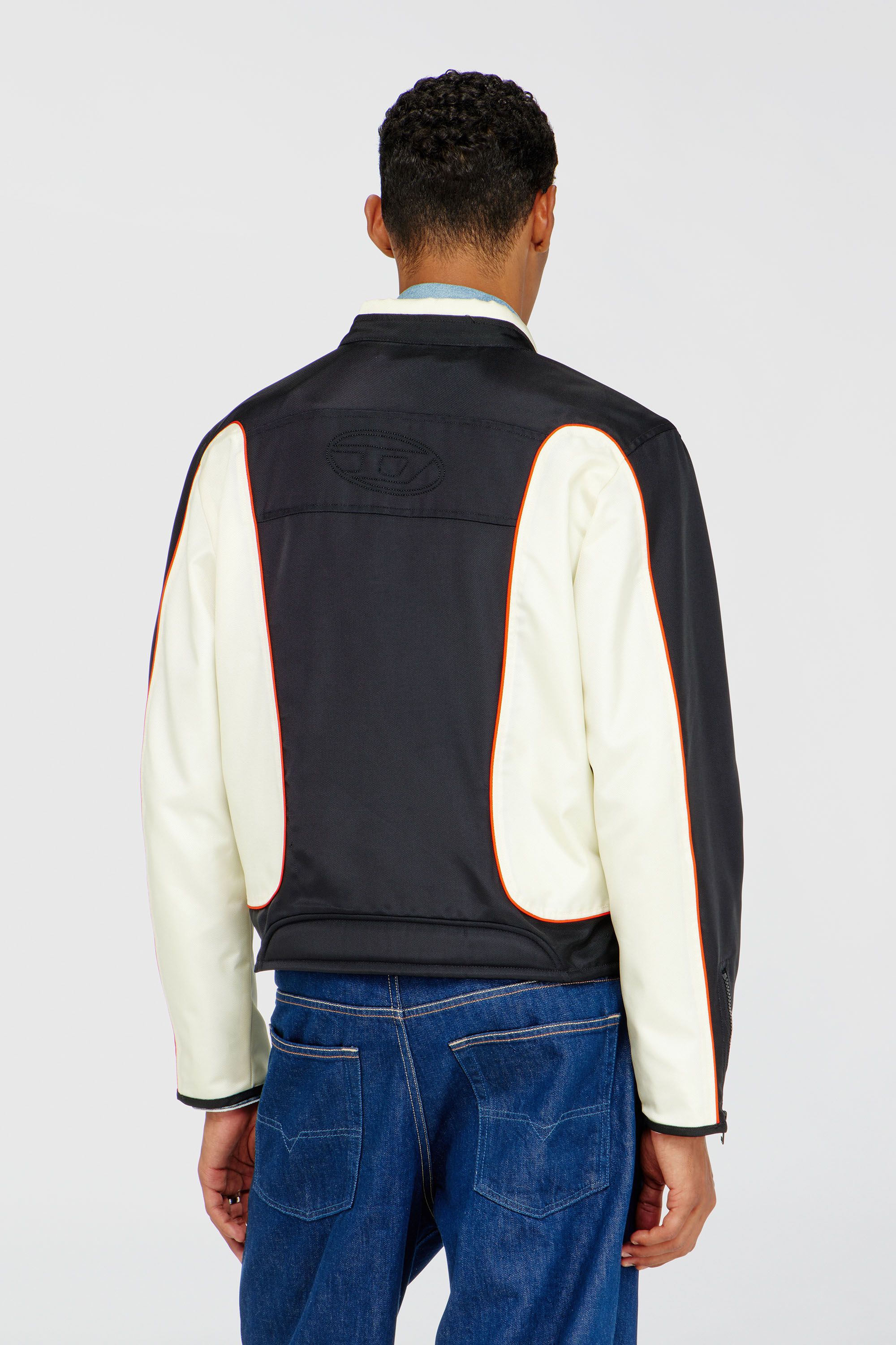 Men's Colour-block biker jacket with piping | Multicolor | Diesel US