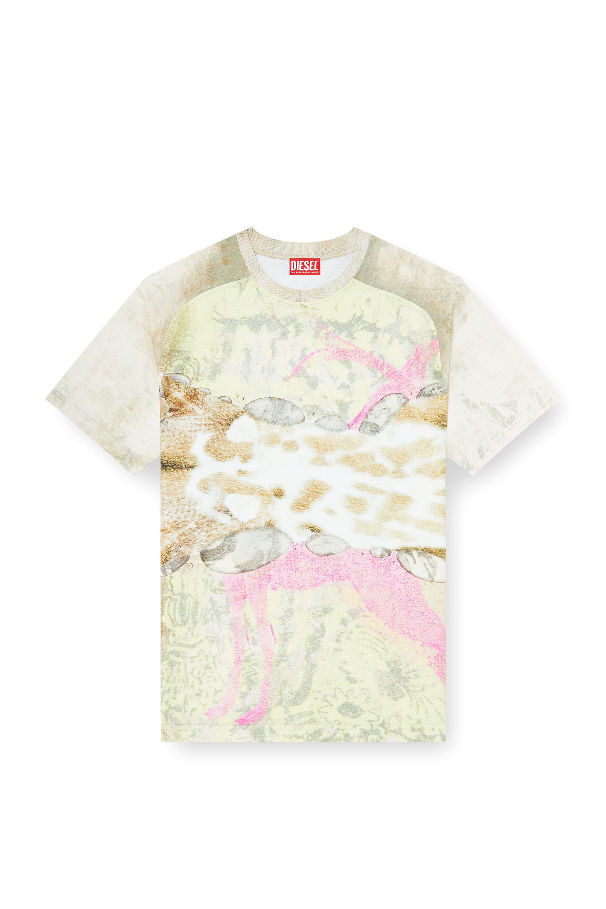 Diesel - T-CLINT, Male's T-shirt with animal print in Grey - 3