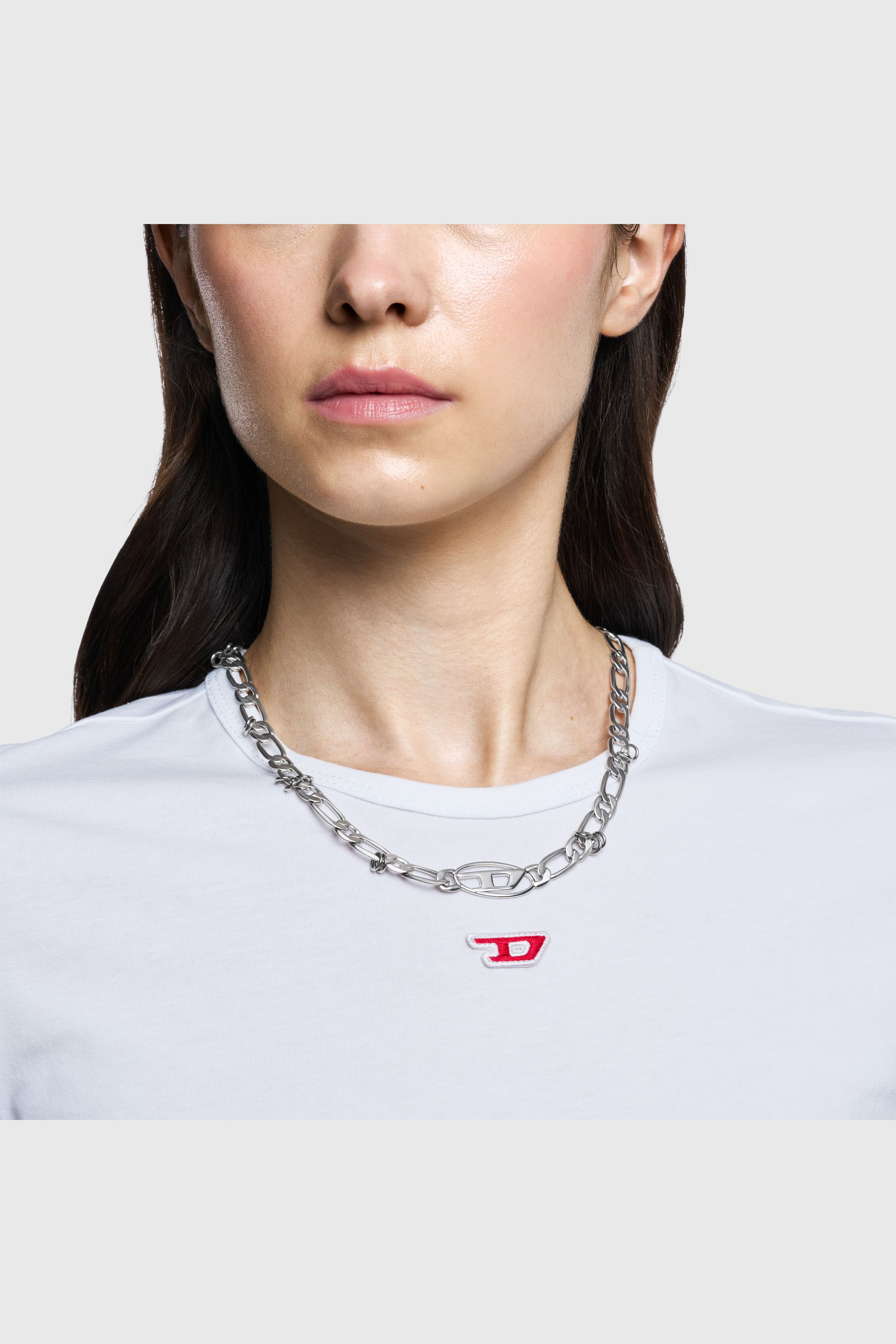 Diesel - DX1600040, Unisex's Stainless Steel and Brass Chain Necklace in Silver - 3