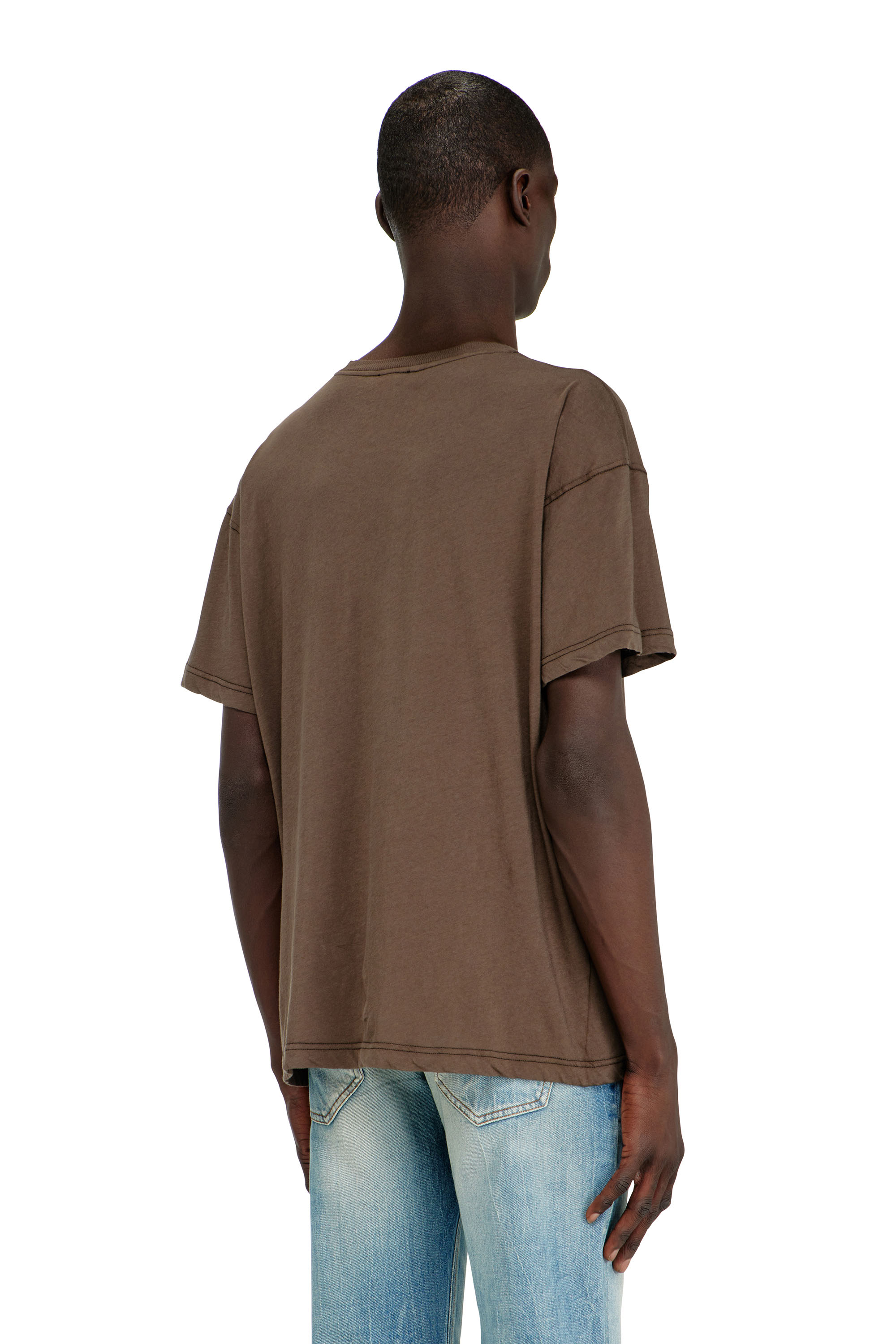 Diesel - T-NORM-AA1, T-shirt droite avec imprim&eacute; Ph&eacute;nix Homme in Marron - 4