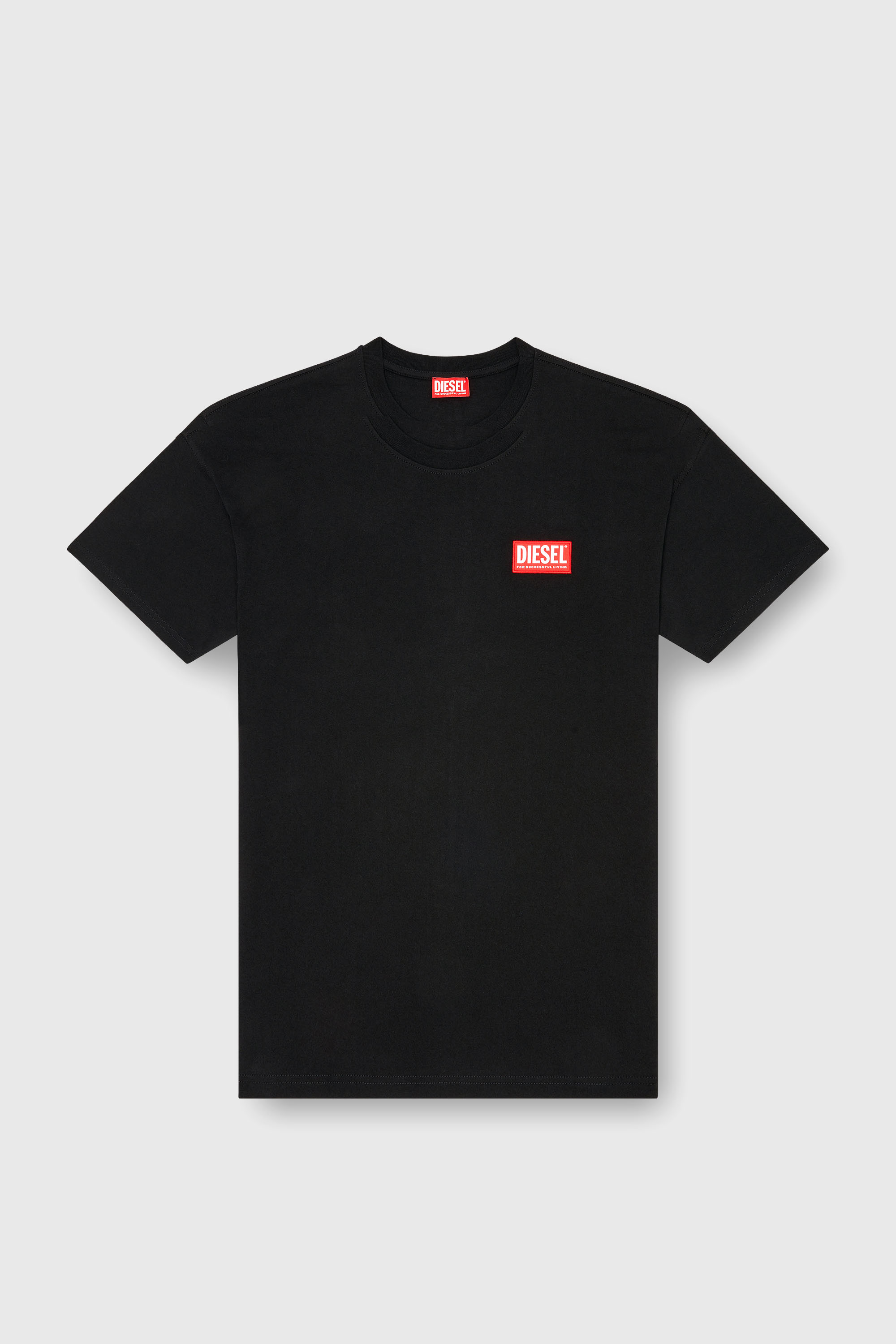 Diesel - T-BOXT-LAB, Man's T-shirt with jacquard logo patch in Black - 2