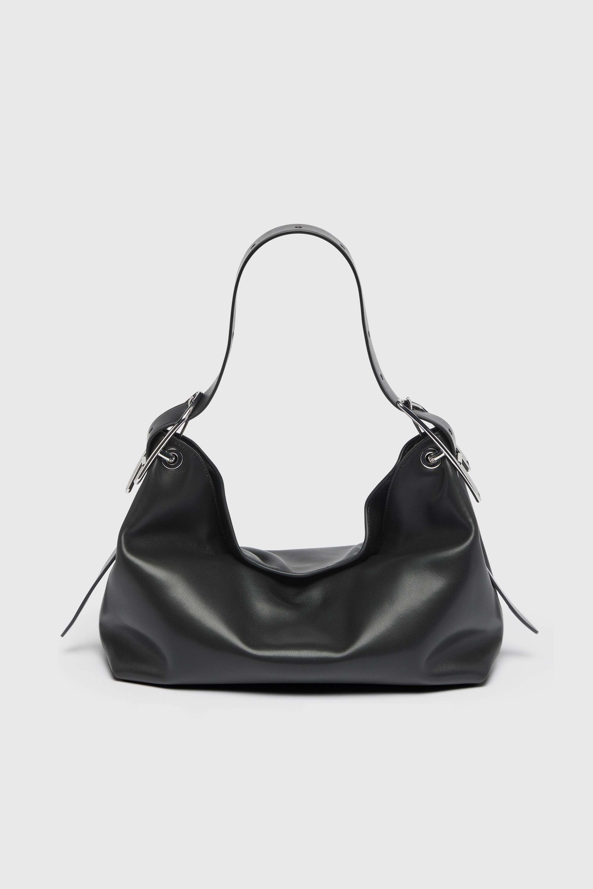 Diesel - D-LINE HOBO S, D-Line-Bolso de hombro en cuero Mujer in Negro - 2