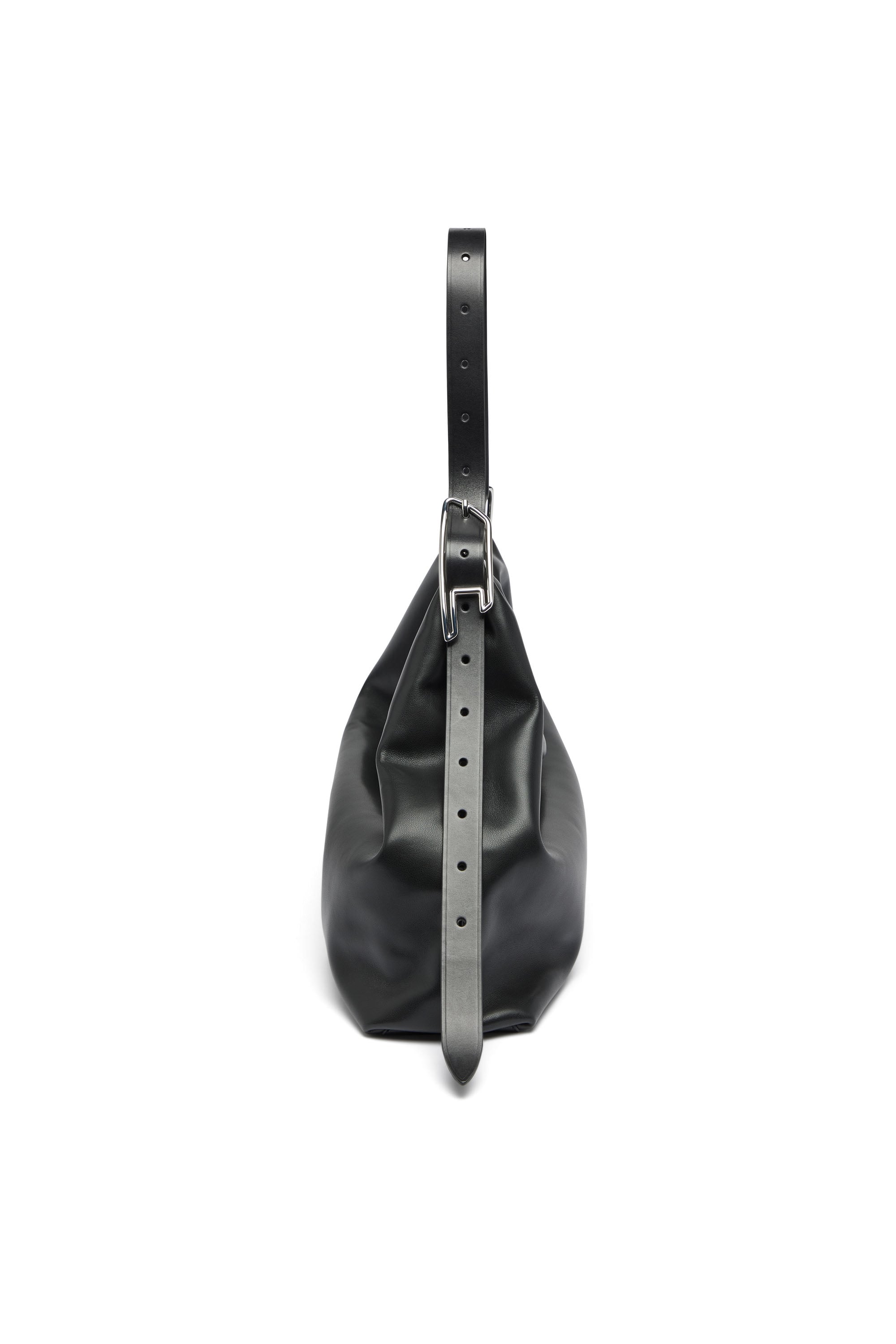 Diesel - D-LINE HOBO L, Woman's D-Line Slouchy Leather Shoulder Bag in Black - 5