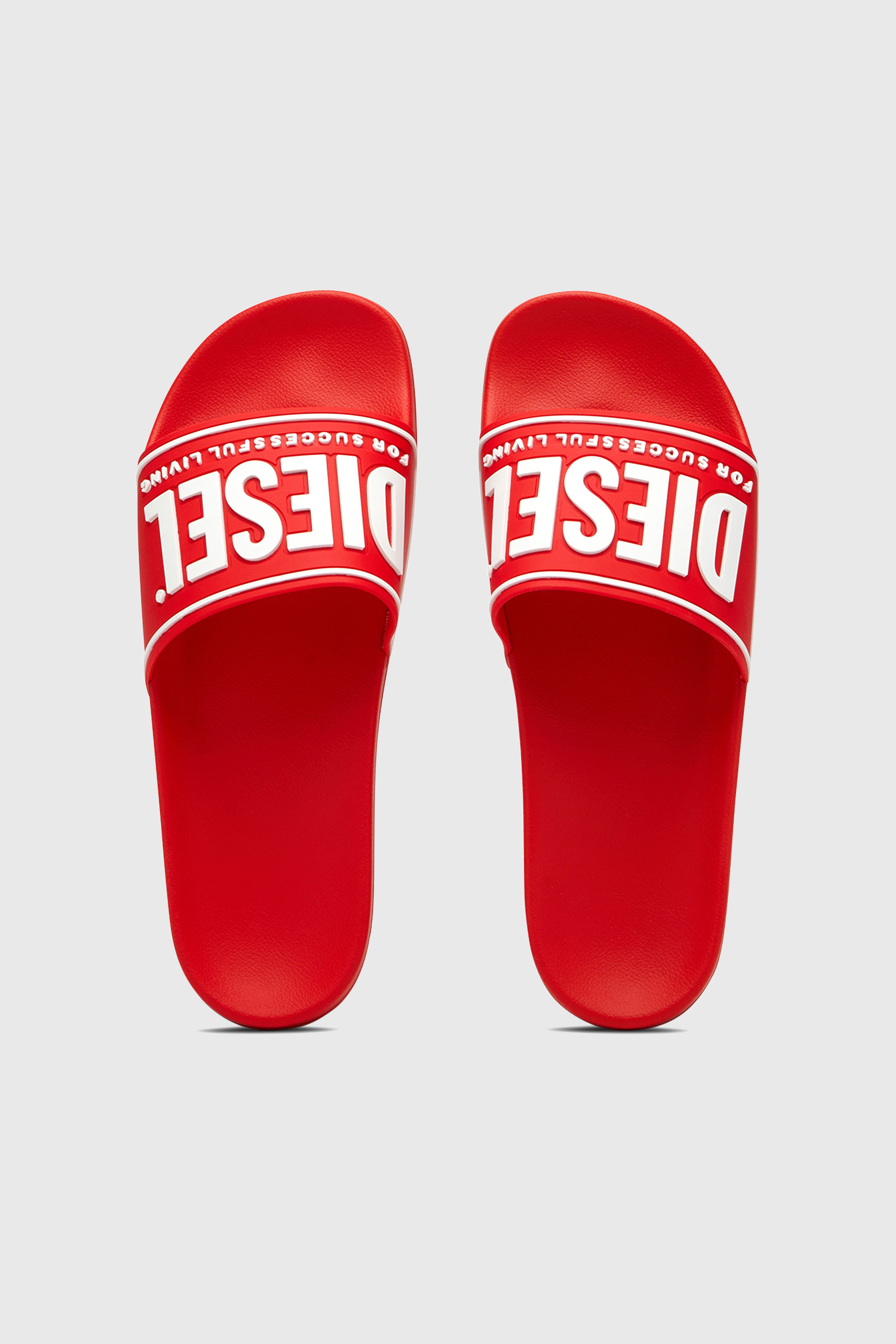 Diesel - SA-MAYEMI CC, Sa-Mayemi-Chanclas con logotipo 3D Hombre in Rojo - 4