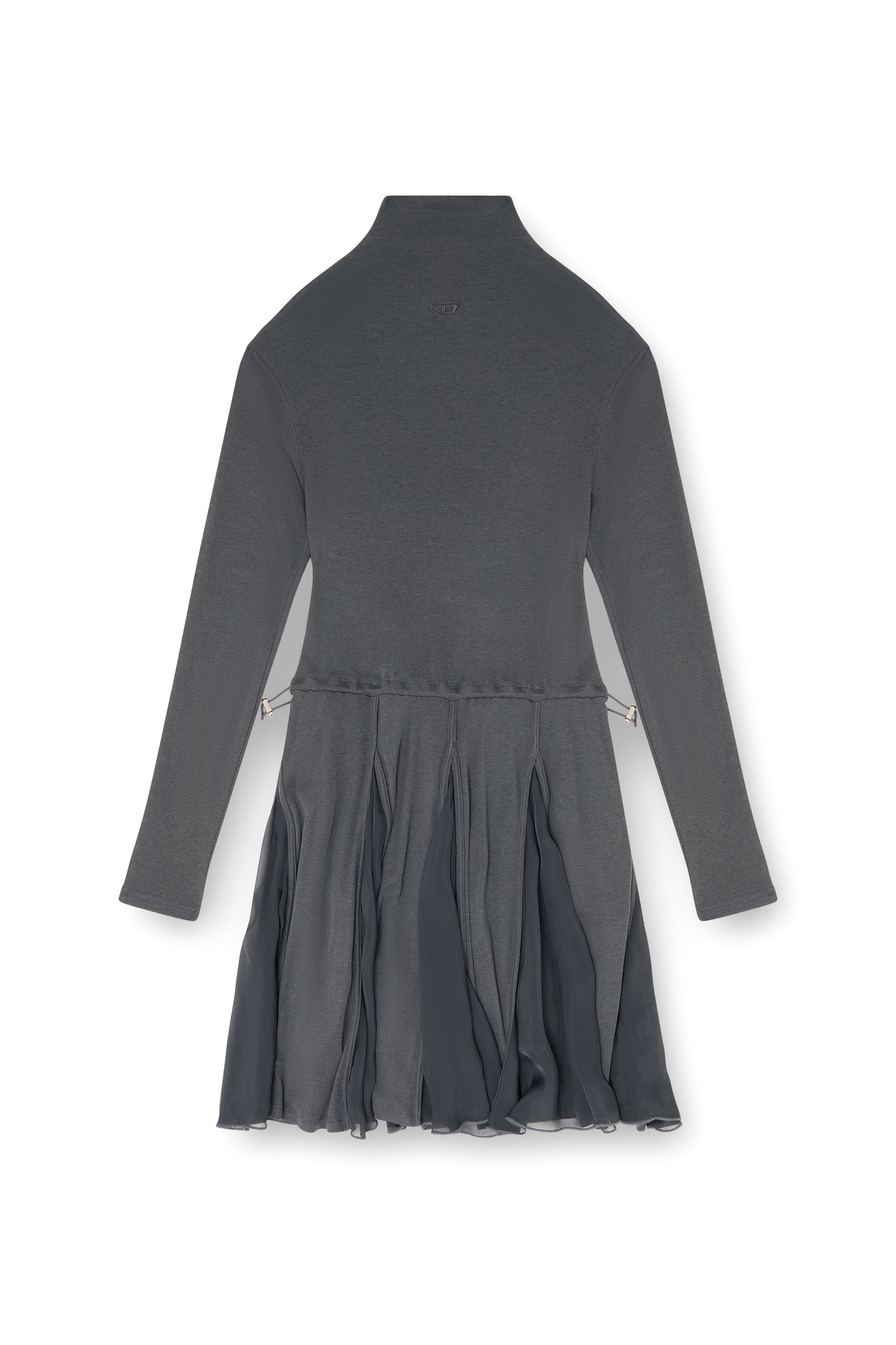 Diesel - D-REI, Woman's Turtleneck mini dress in jersey and chiffon in null - 1