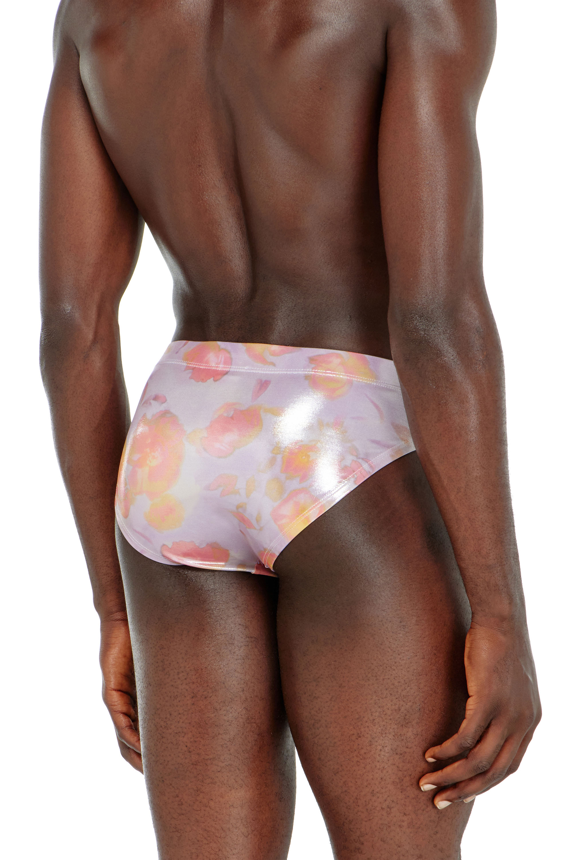 Diesel - ALFIE-UTLT, Man's Metallic swim briefs with floral print in null - 3