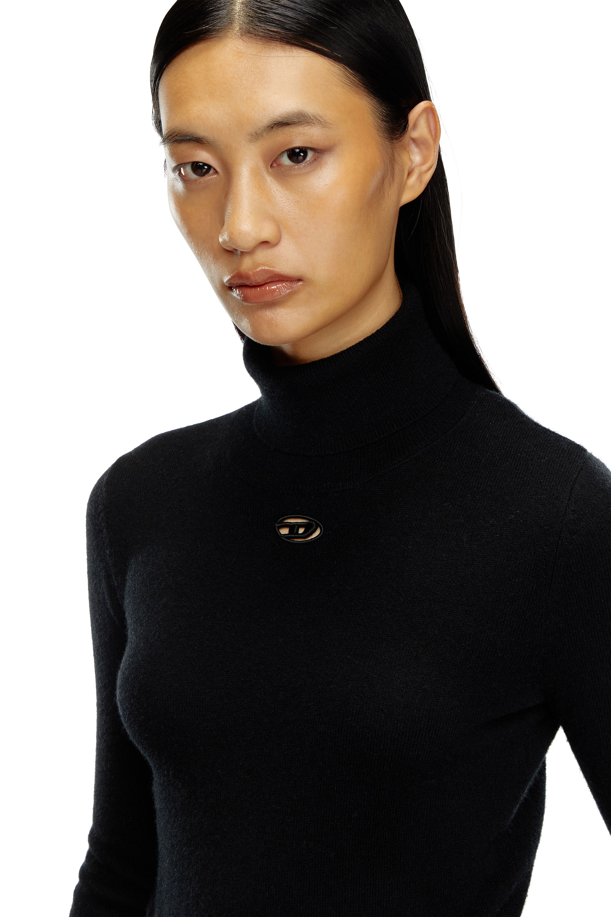 Diesel - M-AREESAX-TN, Jersey con cuello alto de lana y cachemira Mujer in Negro - 4