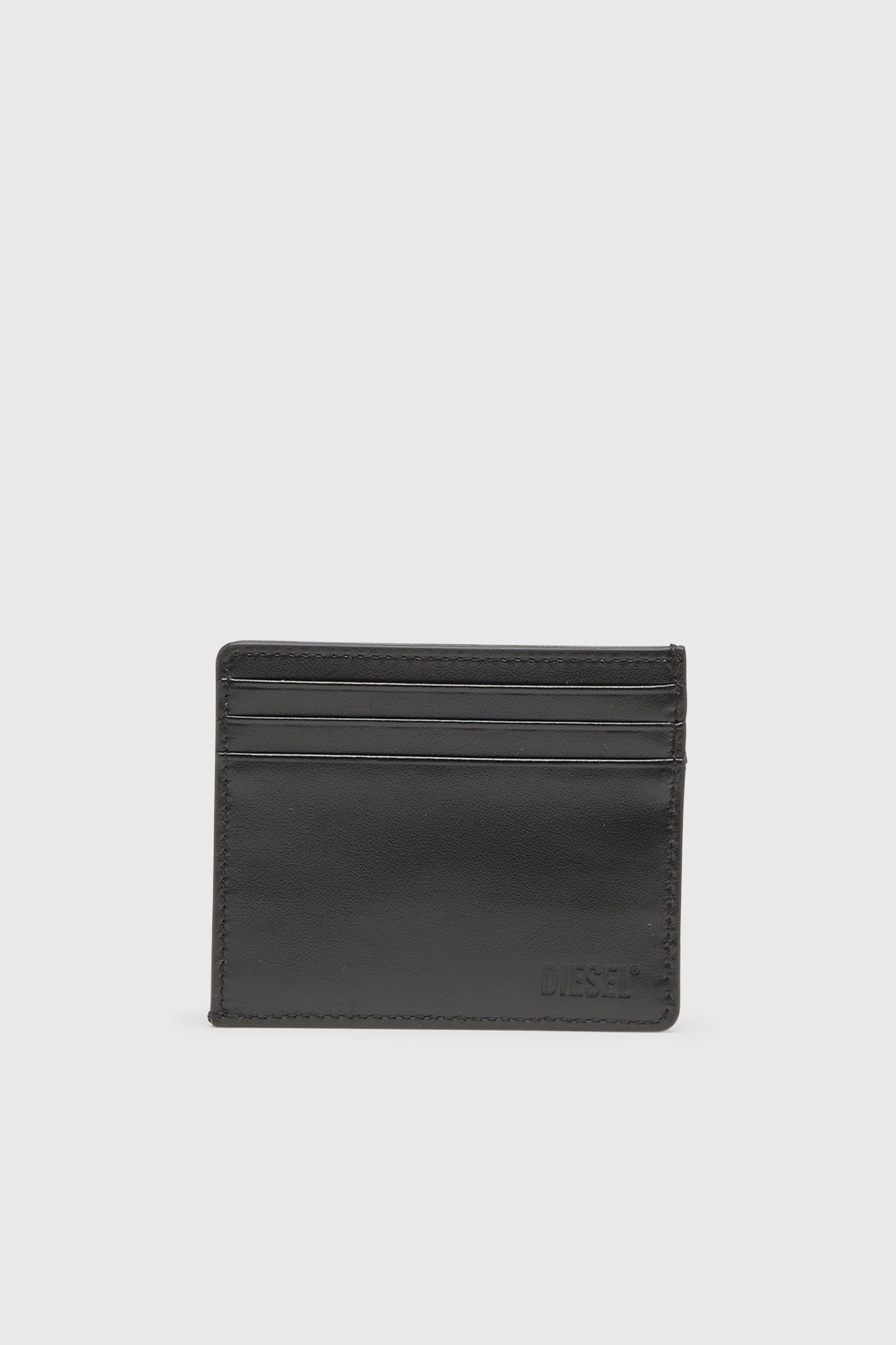 Diesel - 1DR CARD CASE, Tarjetero en algod&oacute;n lavado y cuero Unisex in Gris - 2