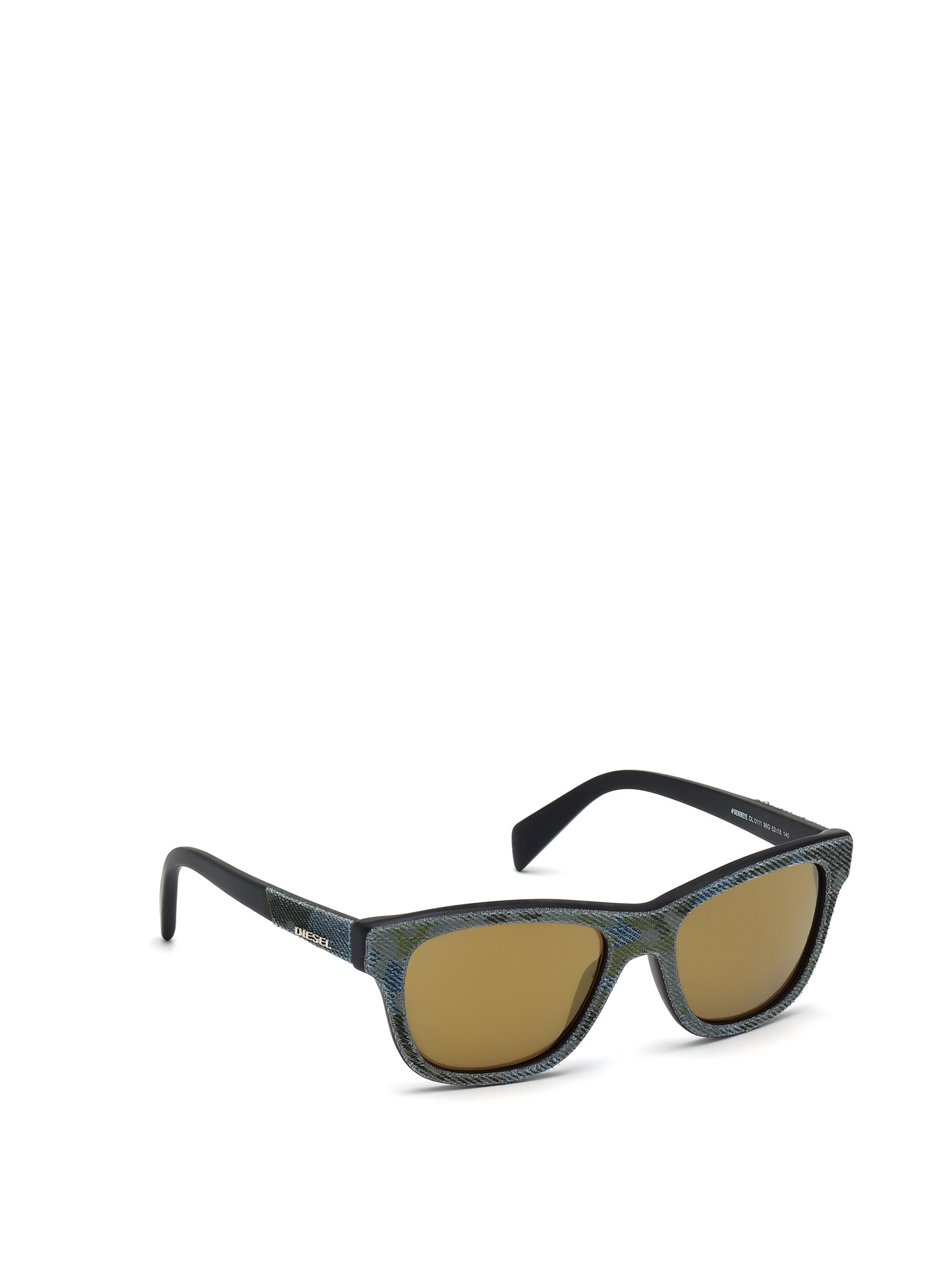 Diesel - DL0111, Unisex's Eyewear with unique denim frame front in Green Camouflage - 4