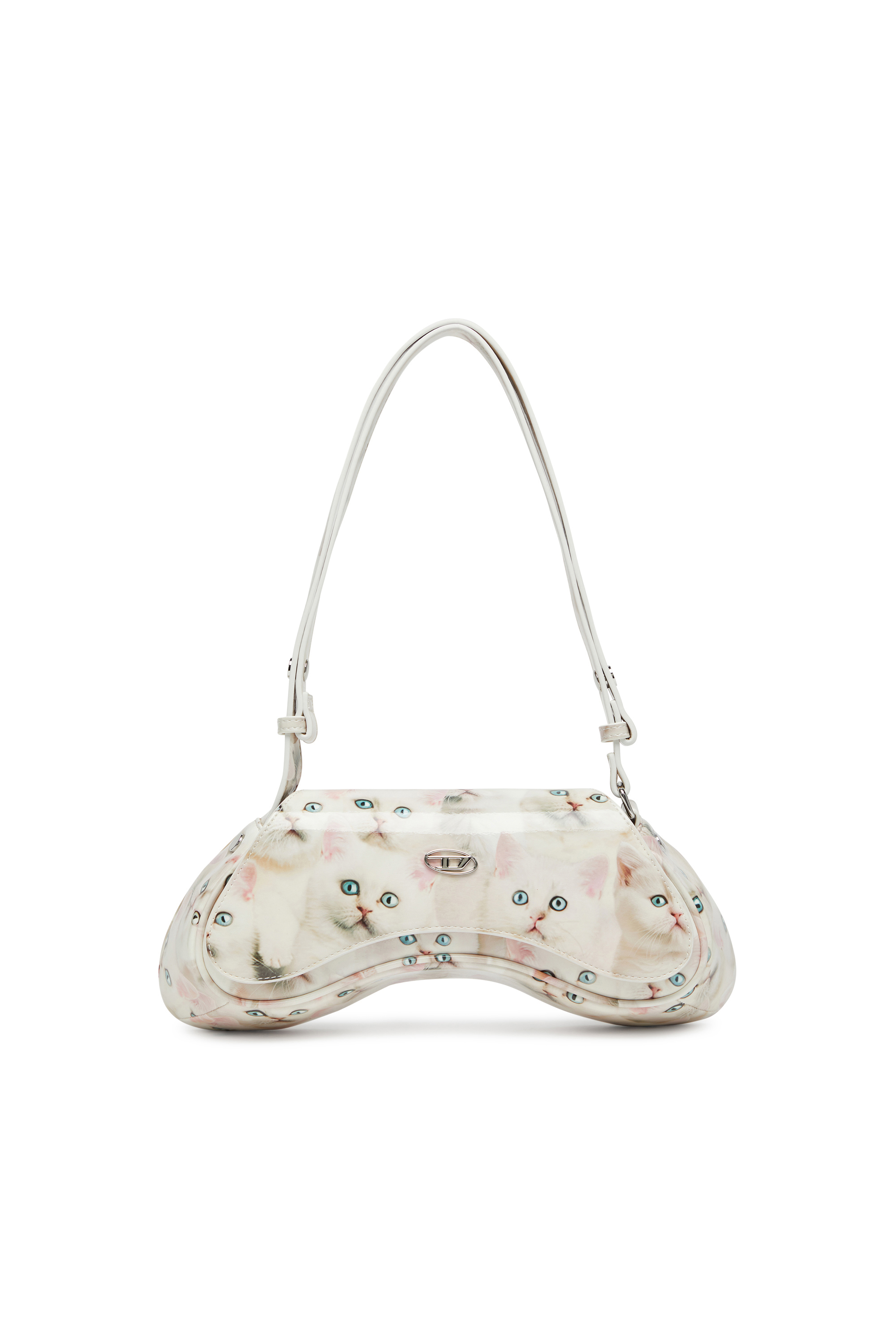 Diesel - PLAY CROSSBODY, Play-Sac à bandoulière en PU glossy imprimé Femme in Blanc - 1