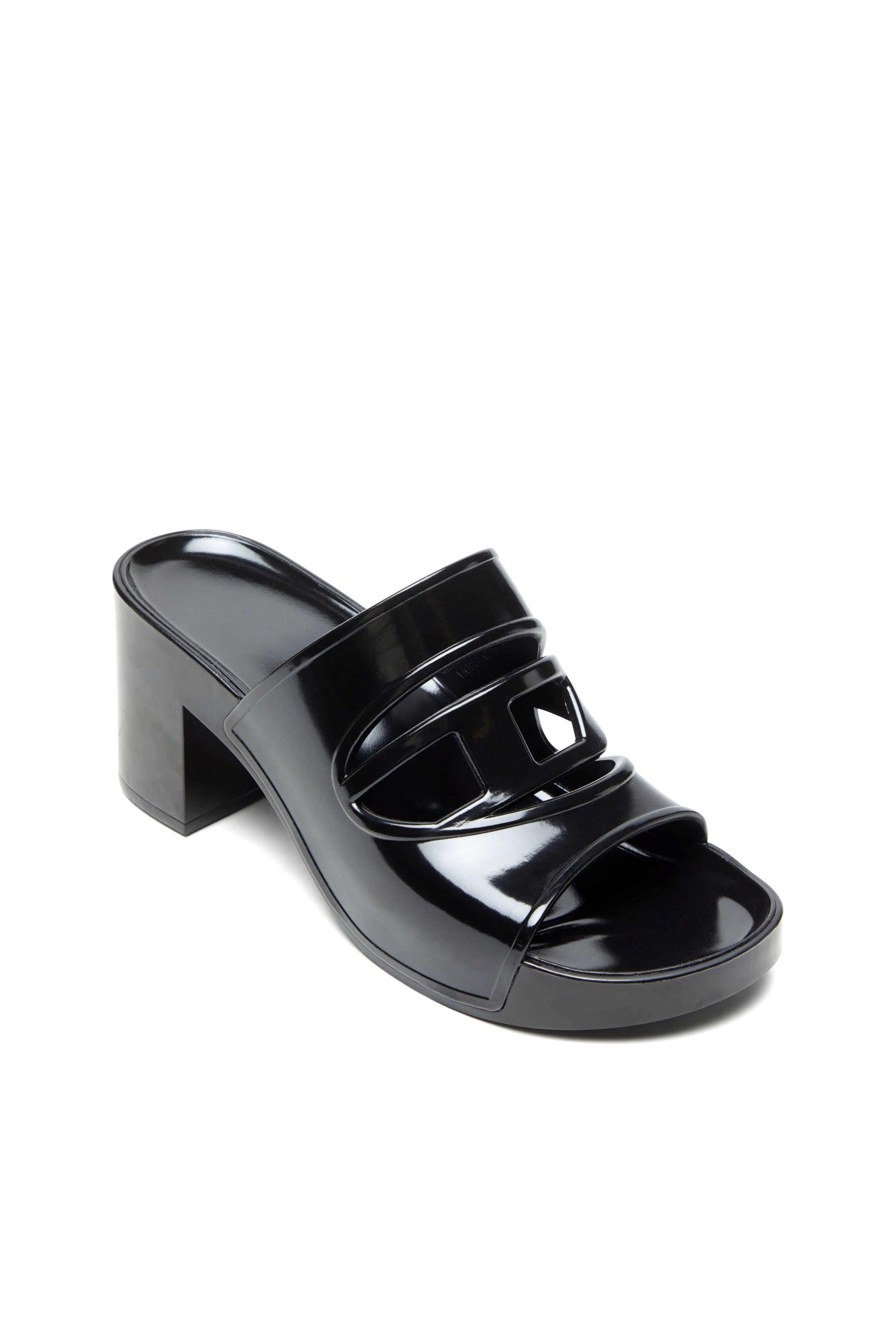 SA-BONNIE, Black Diesel - SA-BONNIE, Female's Sa-Bonnie-Heeled rubber slides with cut-out logo in Black - 6