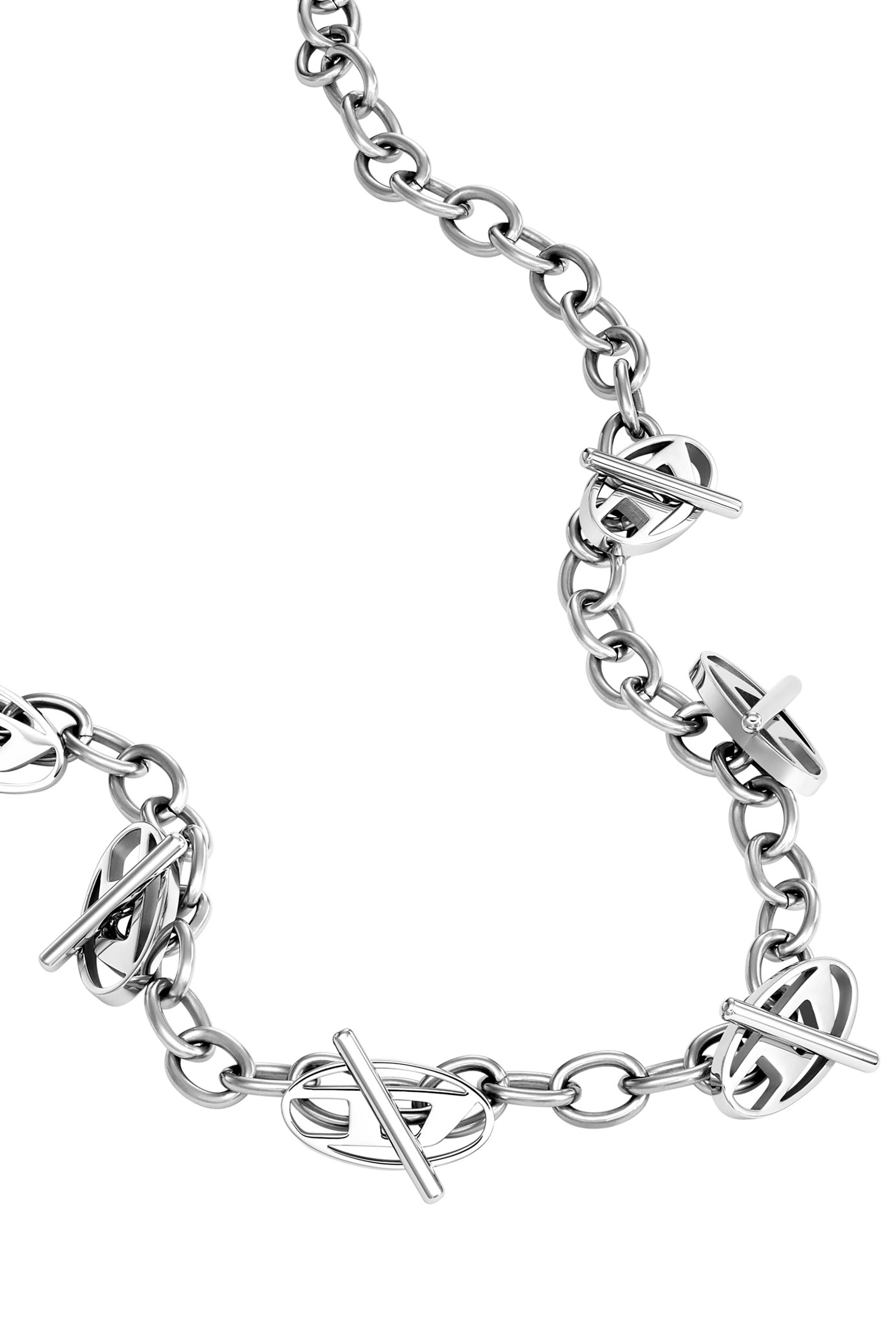 Women's Oval D Logo Chain Necklace | Silver | Diesel