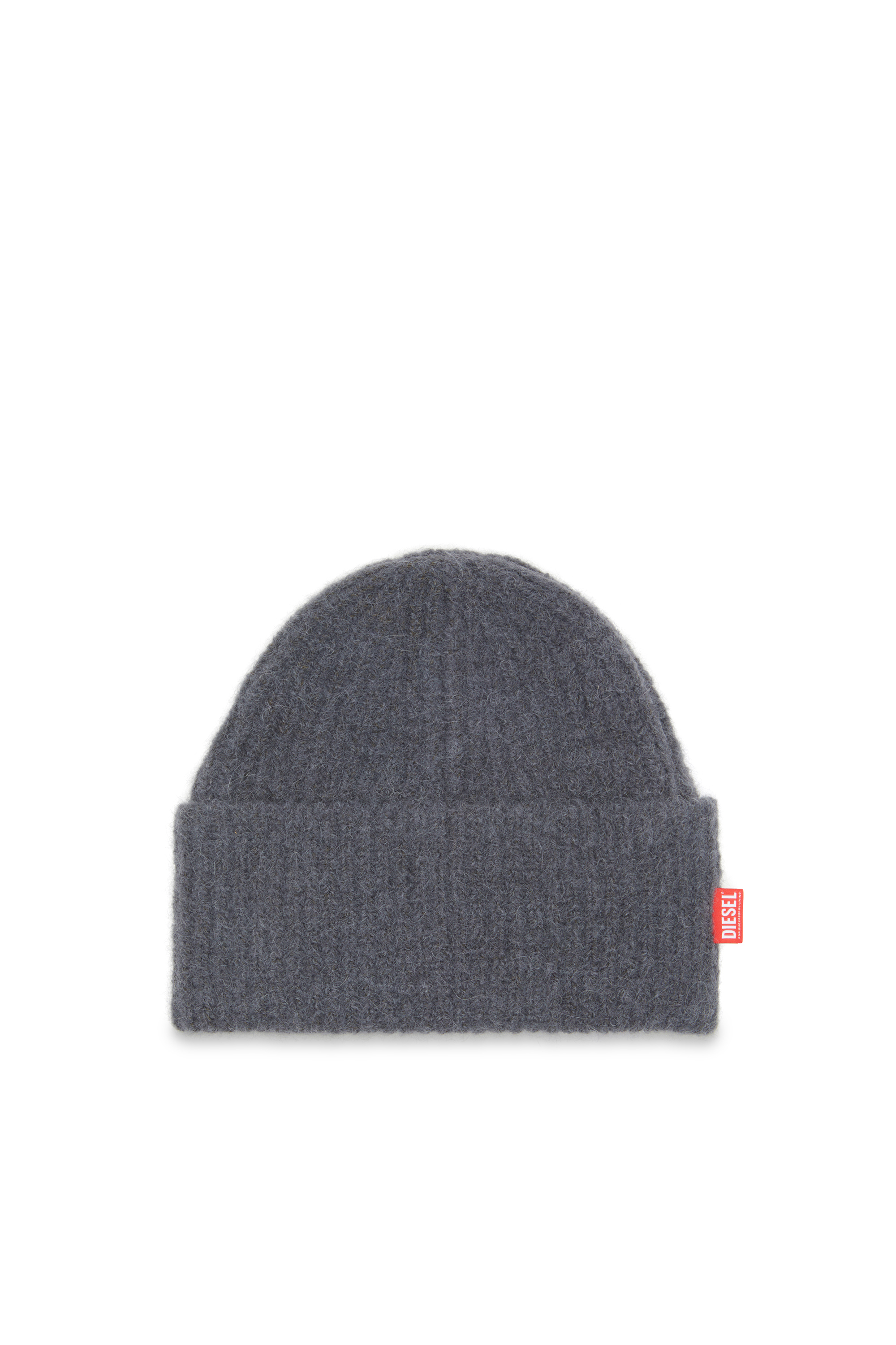 Diesel - K-LOLLO-HAT, Bonnet côtelé en alpaga Mixte in Gris - 1