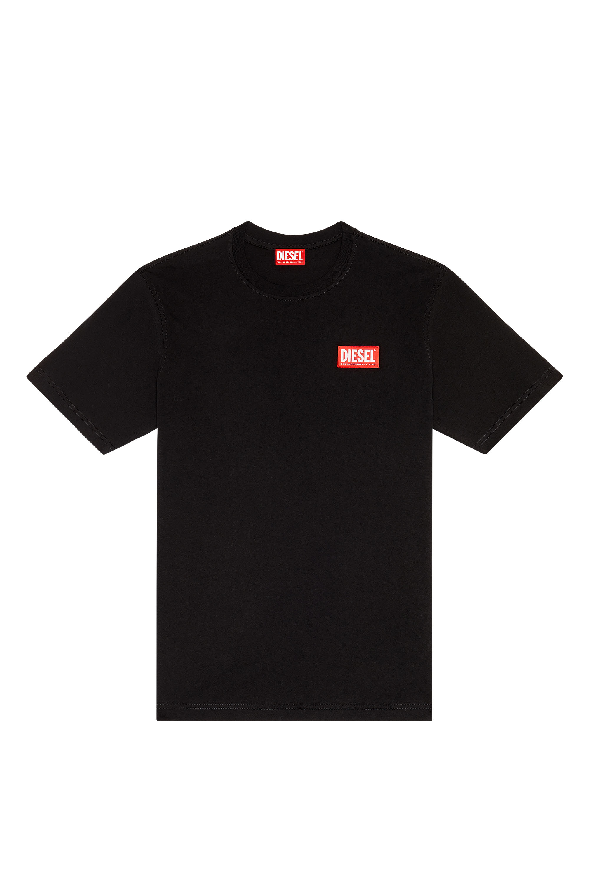 Men's T-shirt with logo patch | Black | Diesel