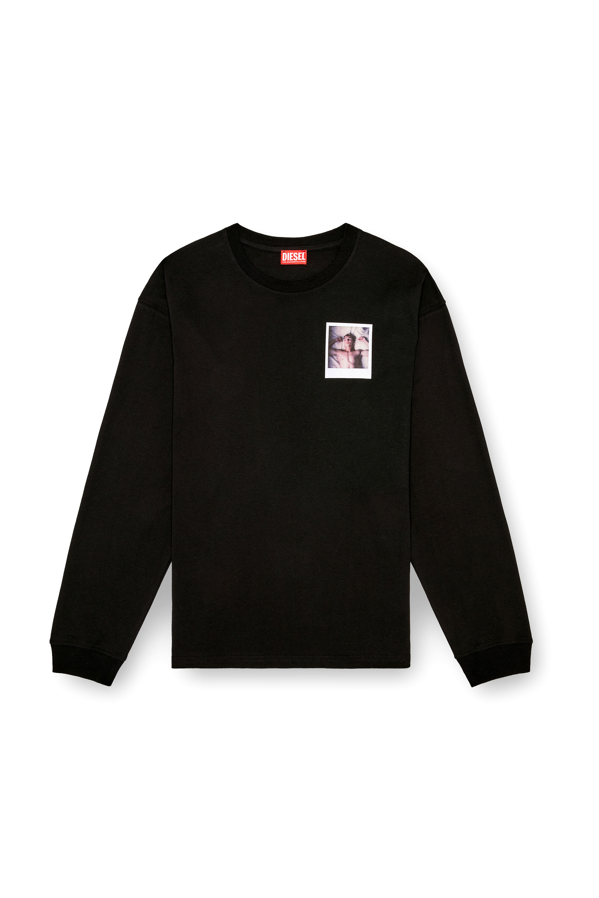 Diesel - PR-T-BOXT-LS-SS, T-shirt à manches longues avec empiècements polaroïd Mixte in Noir - 4