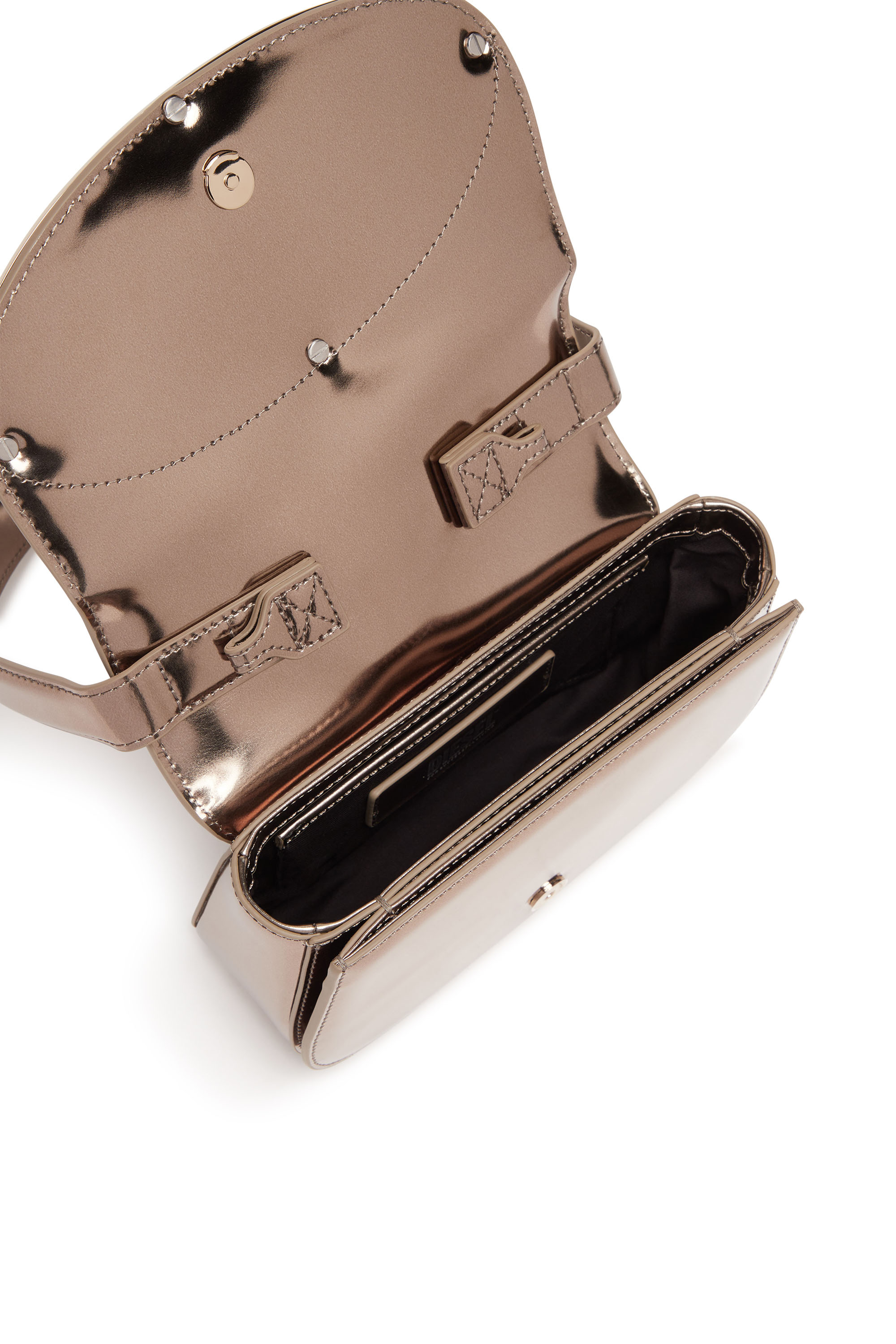 Diesel - 1DR, Female's 1DR-Iconic shoulder bag in mirrored leather in Bronze - 3