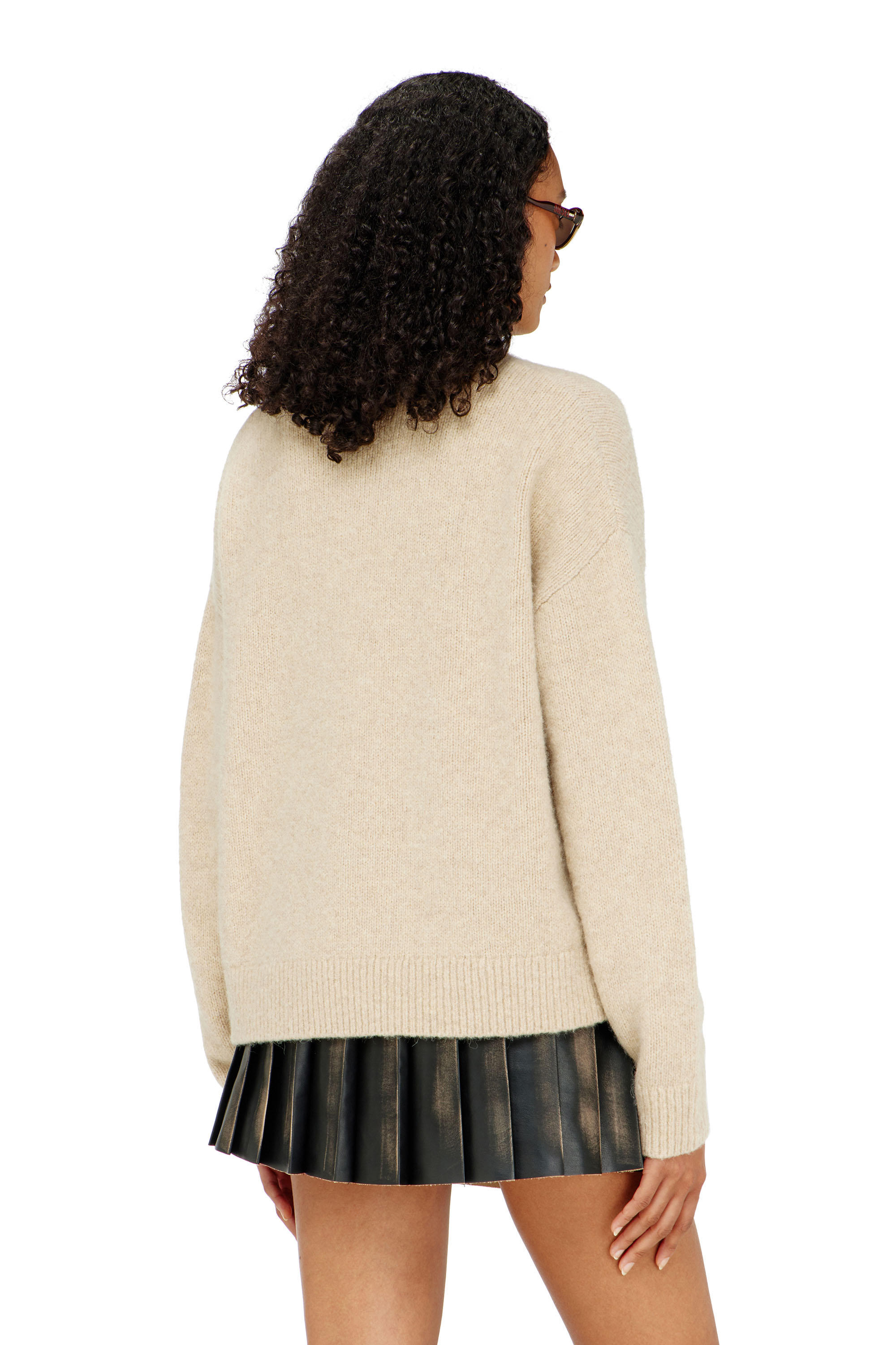 Diesel - M-AREETA, Jersey de mezcla de lana y alpaca Mujer in Beige - 4