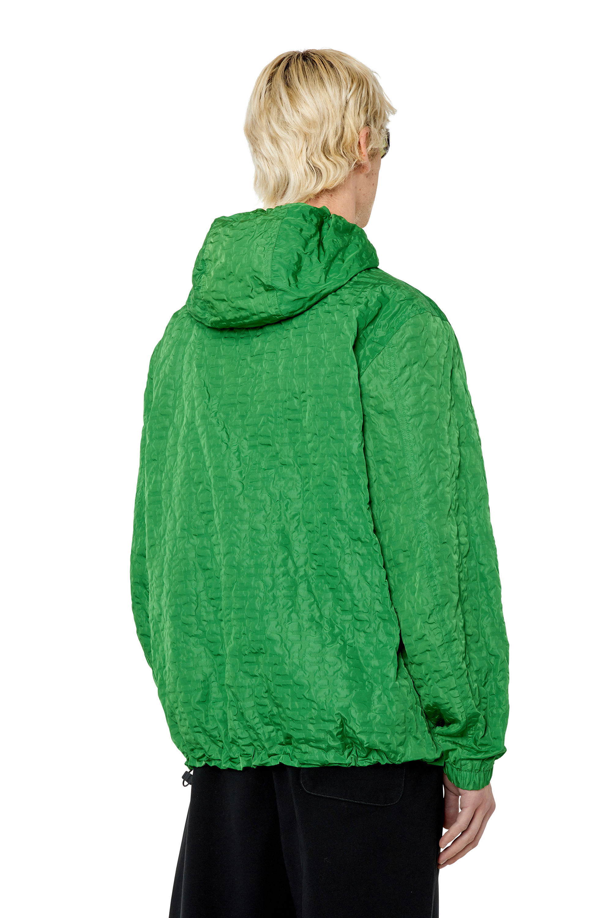 Diesel - J-WARRET-MON, Man's Windbreaker in tactile monogram nylon in Green - 5
