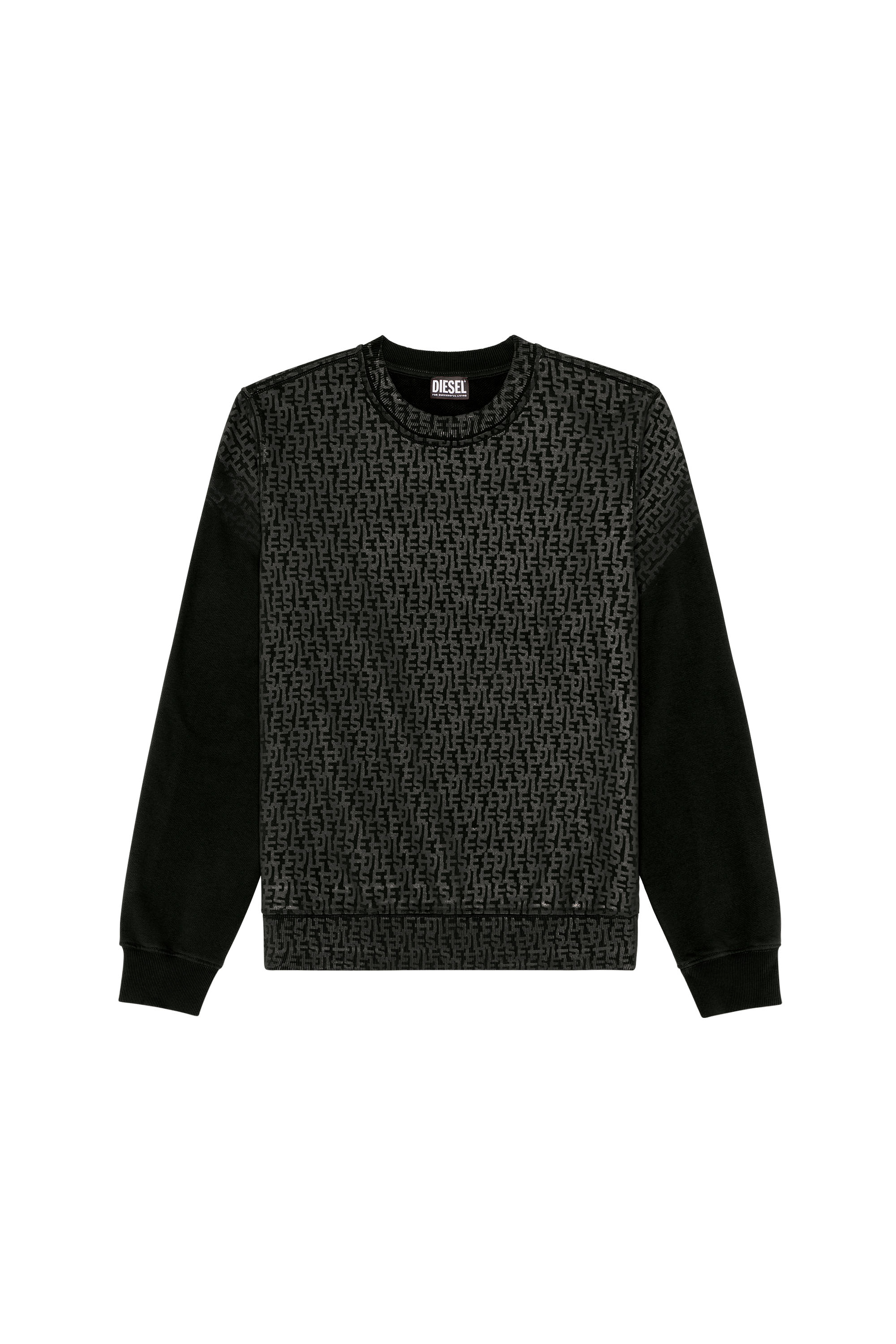 Diesel - S-GINN-MONO, Sudadera con estampado monogram Hombre in Negro - 2