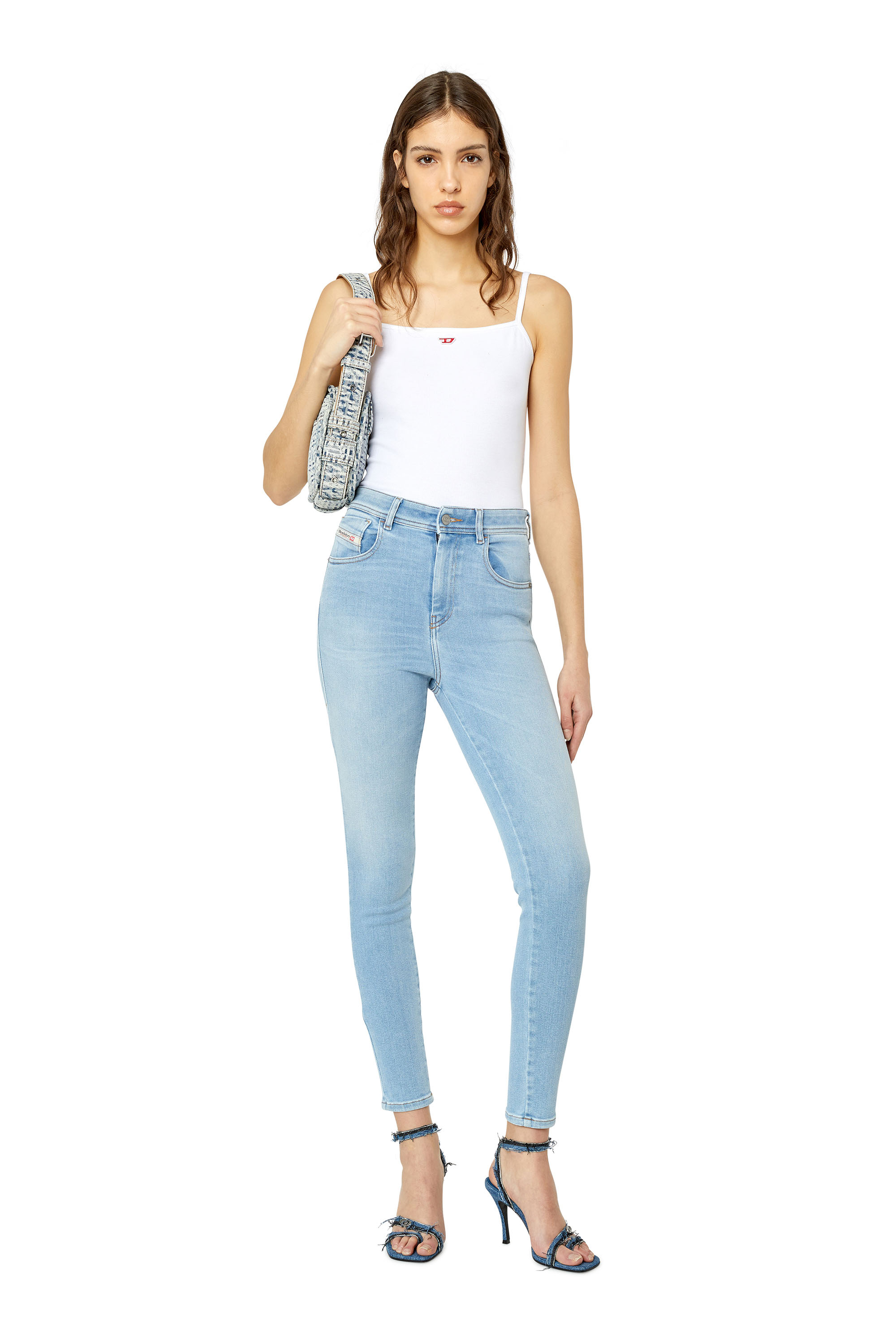 1984 SLANDY-HIGH Woman: super skinny Light blue Jeans | Diesel