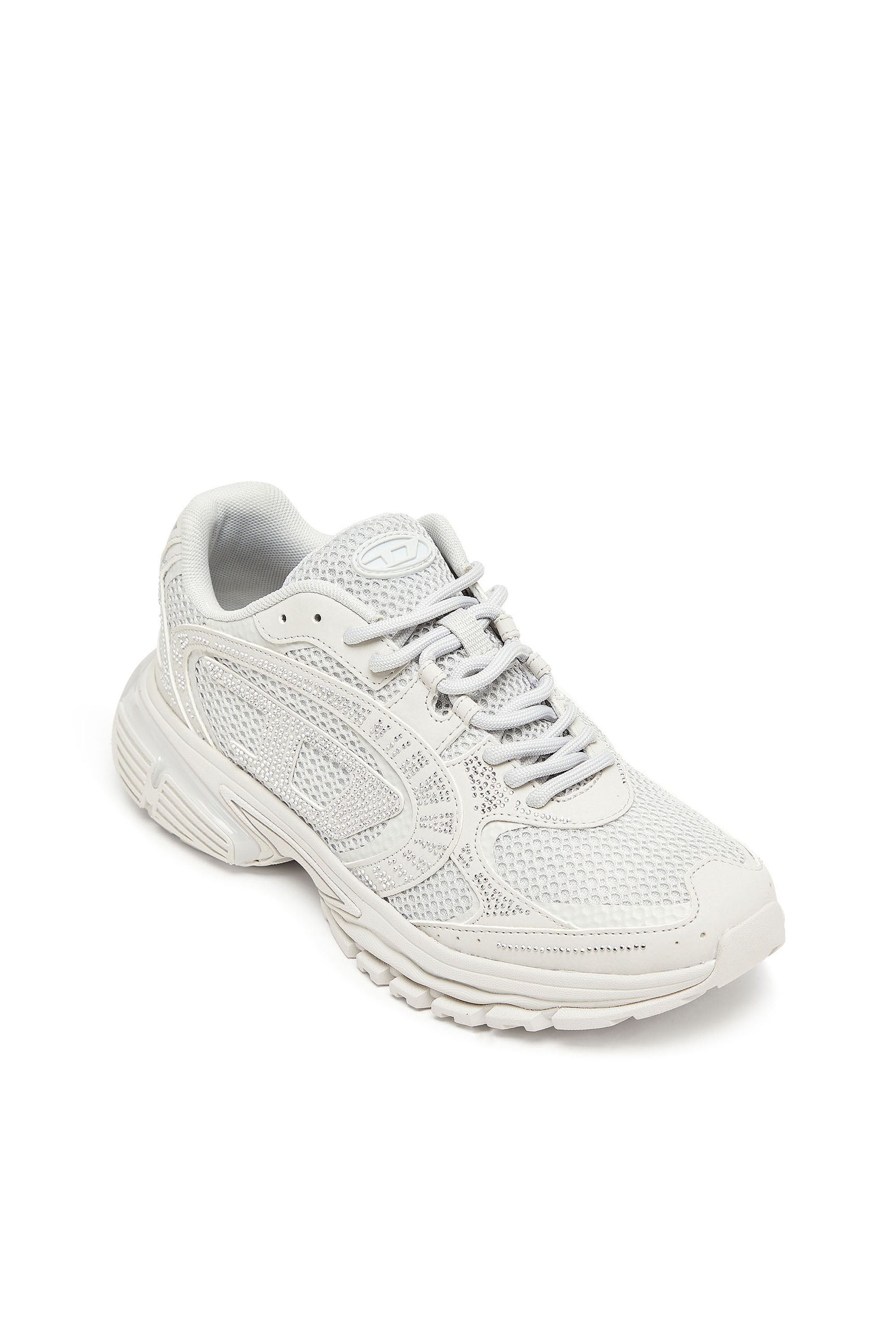 Diesel - S-PRO-V-DENSE LOW W, Female's S-Pro-V-Dense - Mesh sneakers with crystals in White - 6