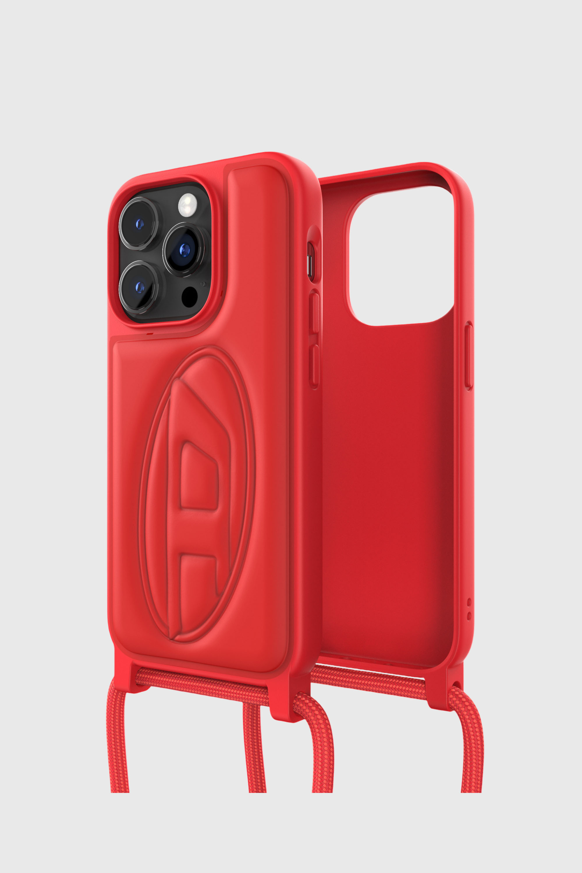 Men's Necklace case oval D for iPhone 14 Pro | Red | Diesel US