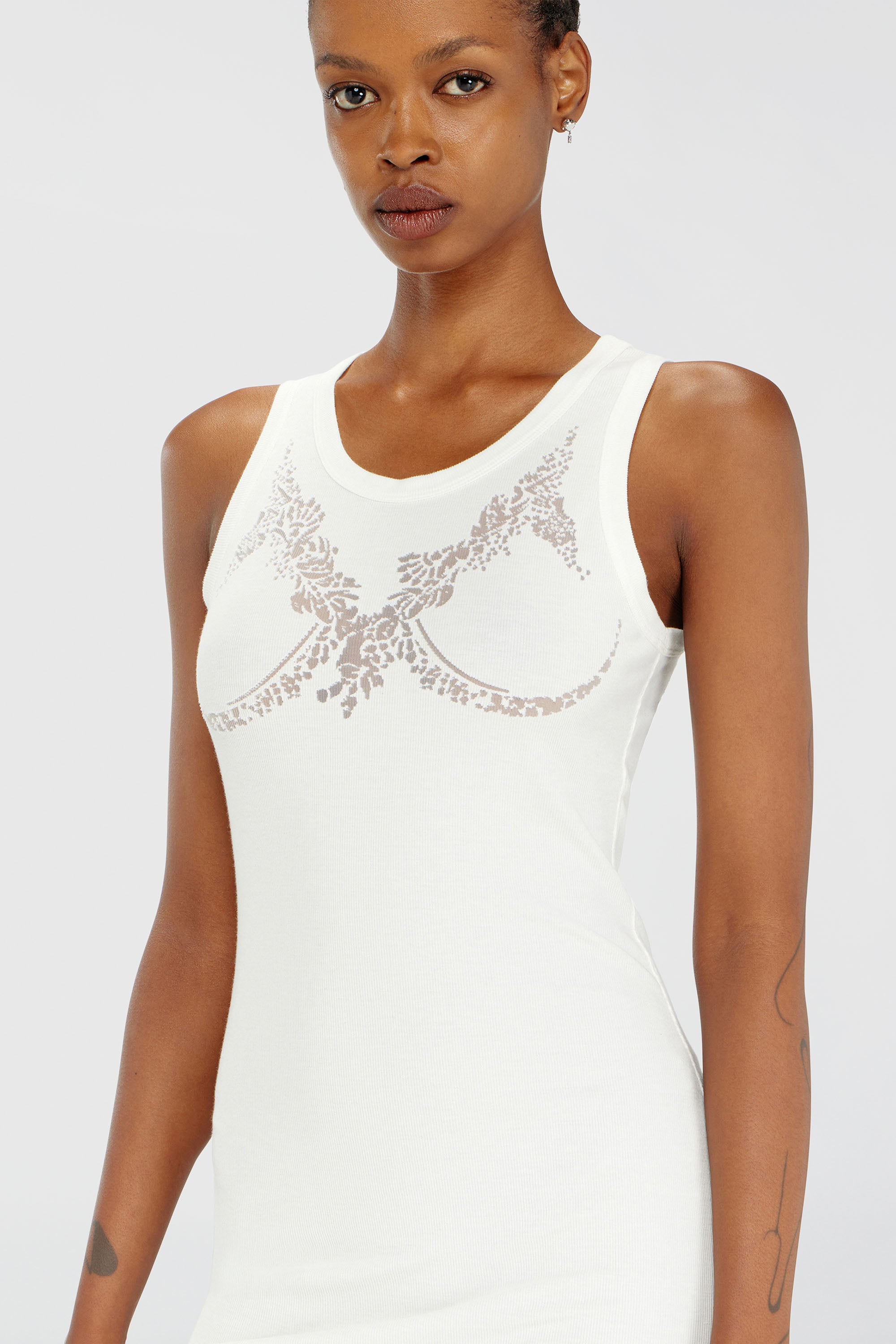 Diesel - PR-D-ANKI-LACE-R, Vestido mini tipo tank con efecto encaje devor&eacute; Mujer in Blanco - 5