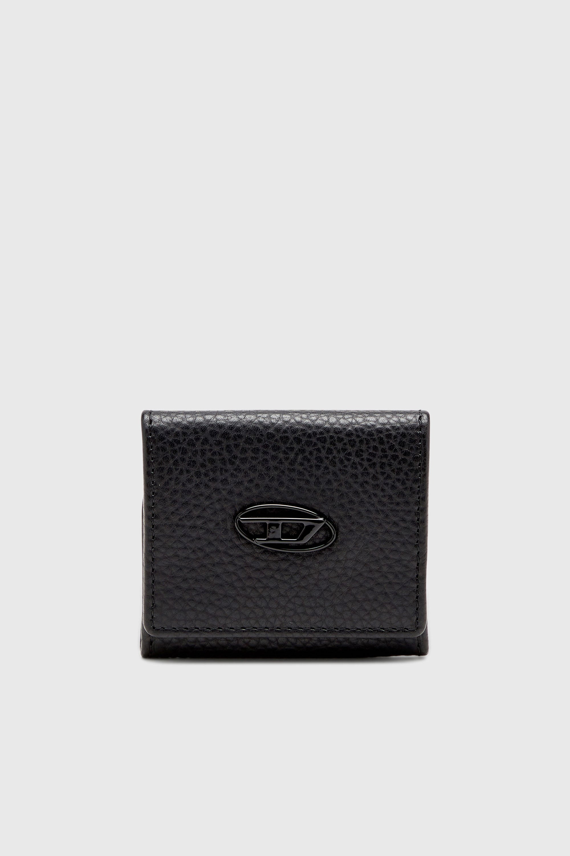 Diesel - HISSU EVO COIN CASE, Porte-monnaie en cuir grain&eacute; Homme in Noir - 1
