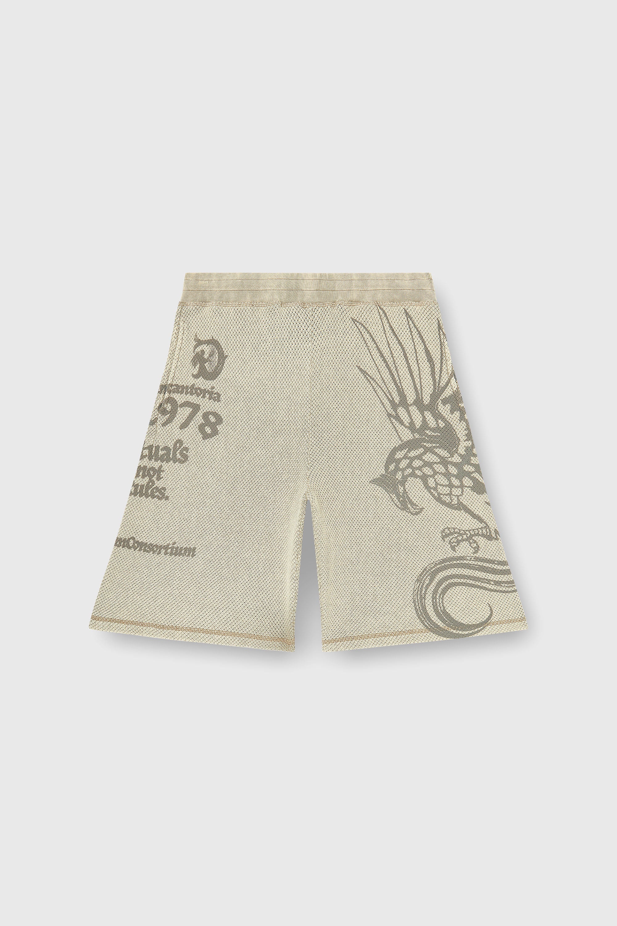 Diesel - P-ERRY, Short pants en coton mesh avec imprim&eacute;s Homme in Beige - 2