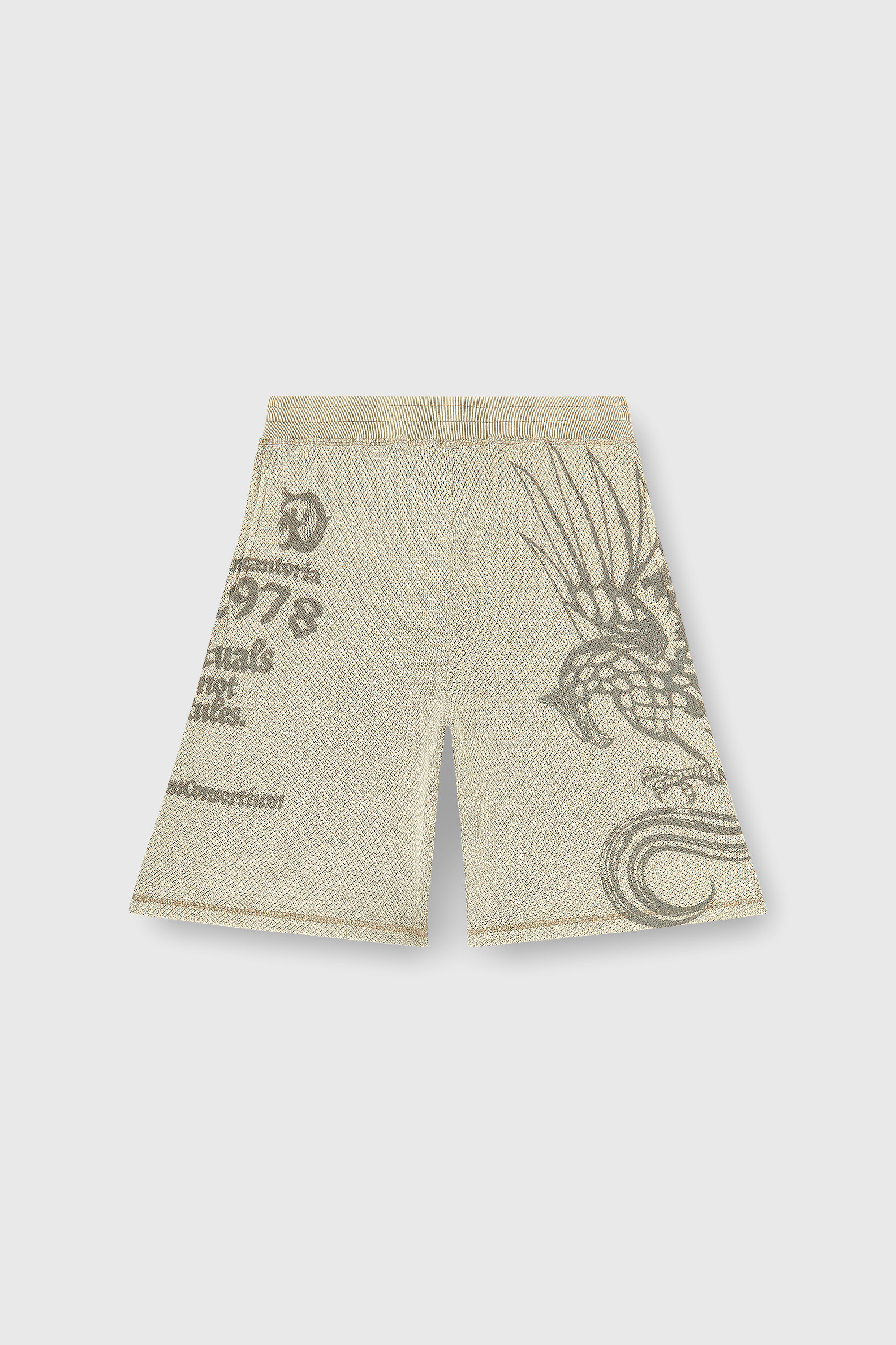 Diesel - P-ERRY, Short pants en coton mesh avec imprim&eacute;s Homme in Beige - 2