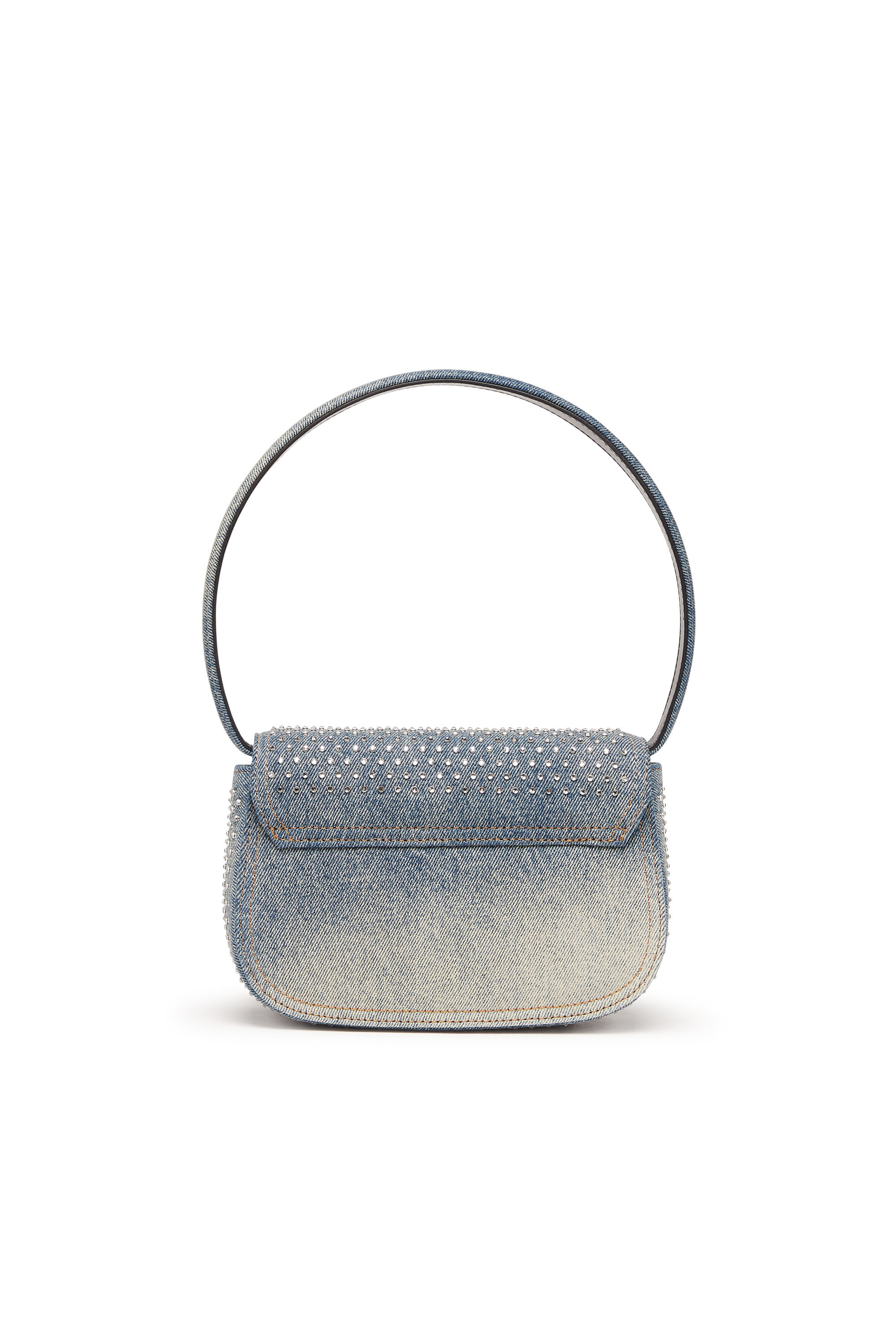 Women's 1DR - Iconic shoulder bag in denim and crystals